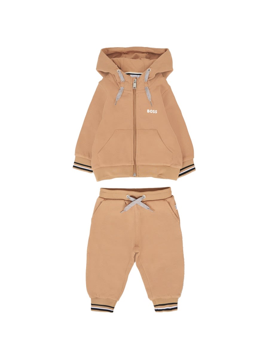 Hugo Boss Sweatshirt With Pants Set In Brown