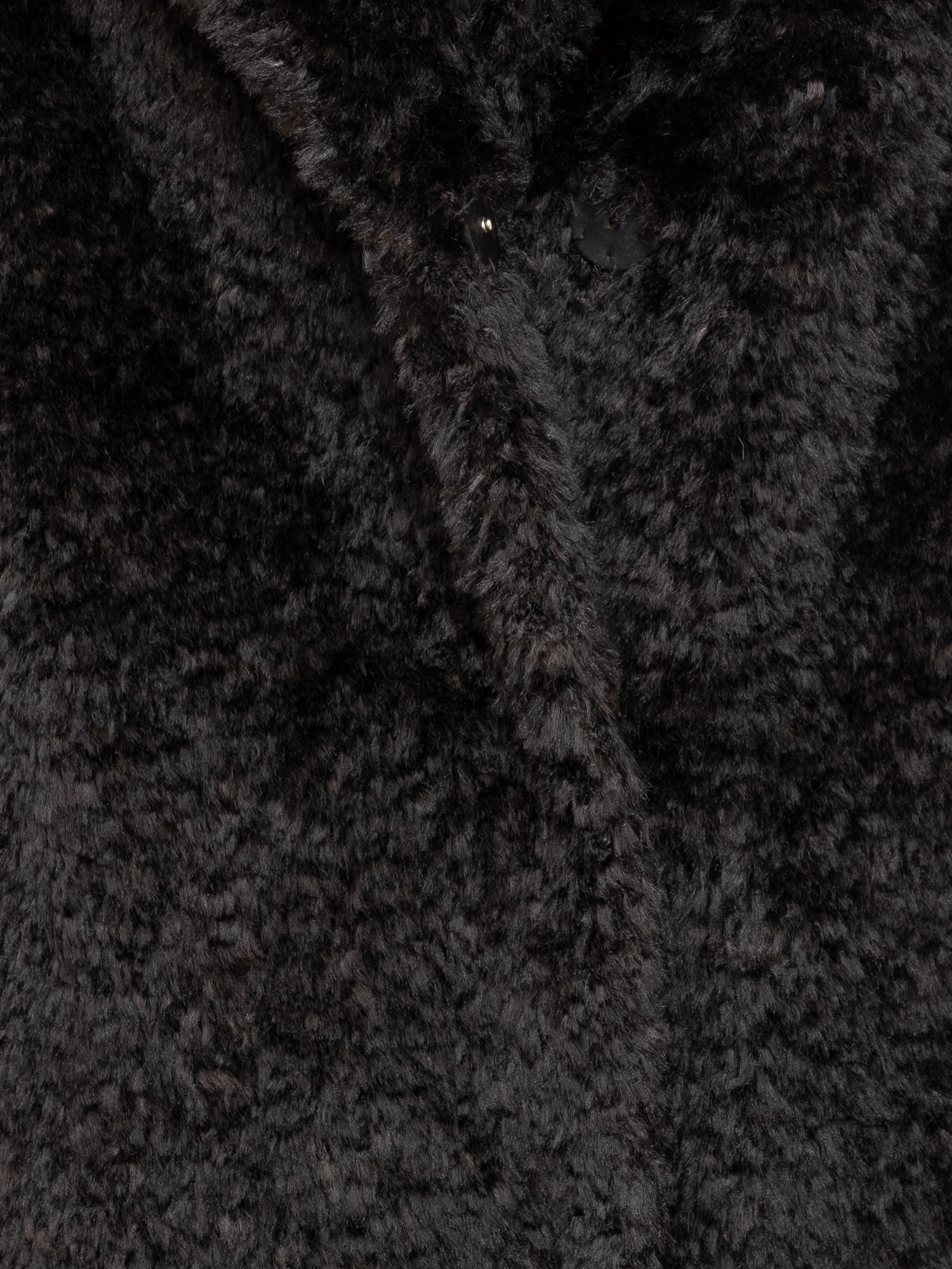 Shop Herno Fur Coat In Nero