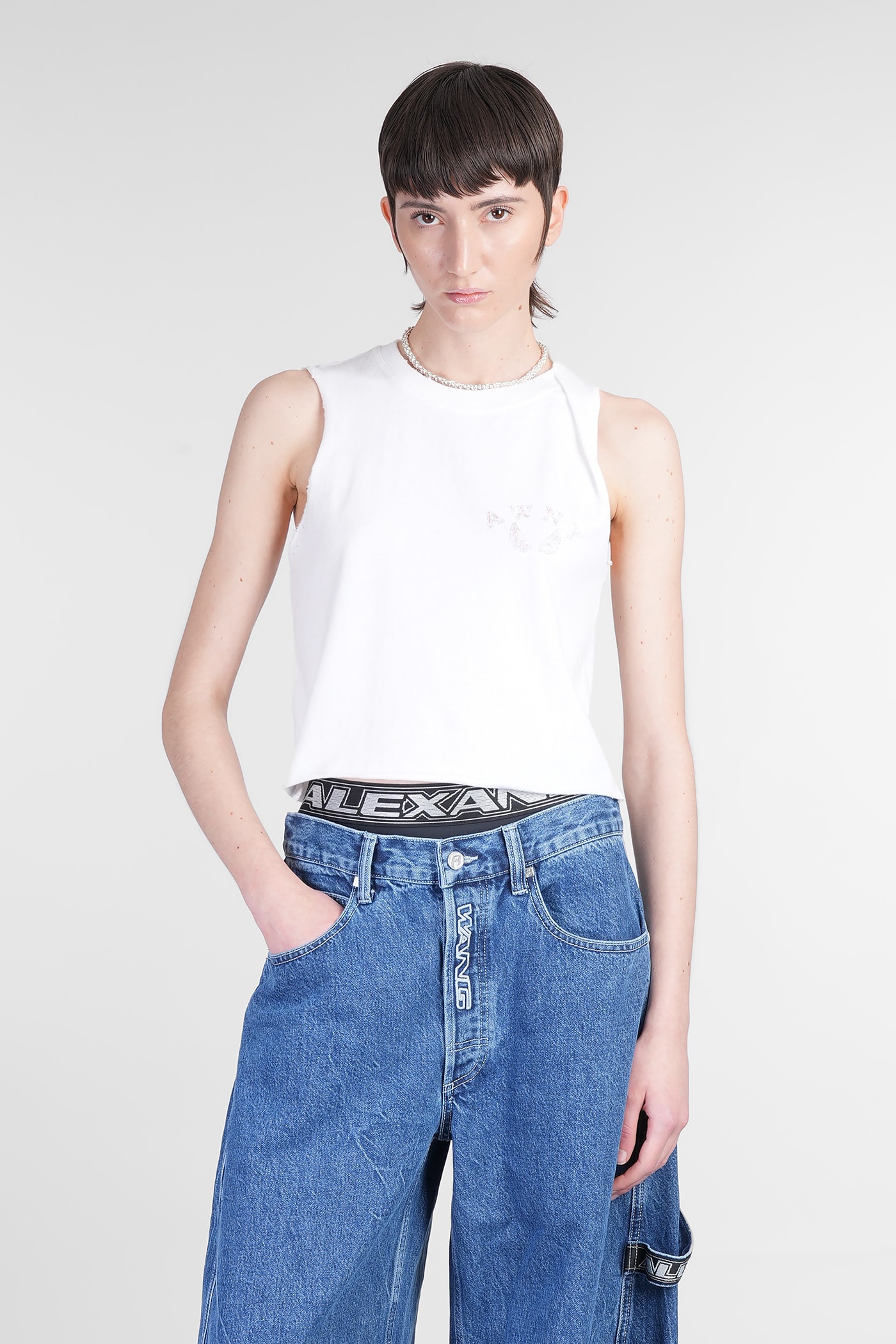 Tank Top In White Cotton