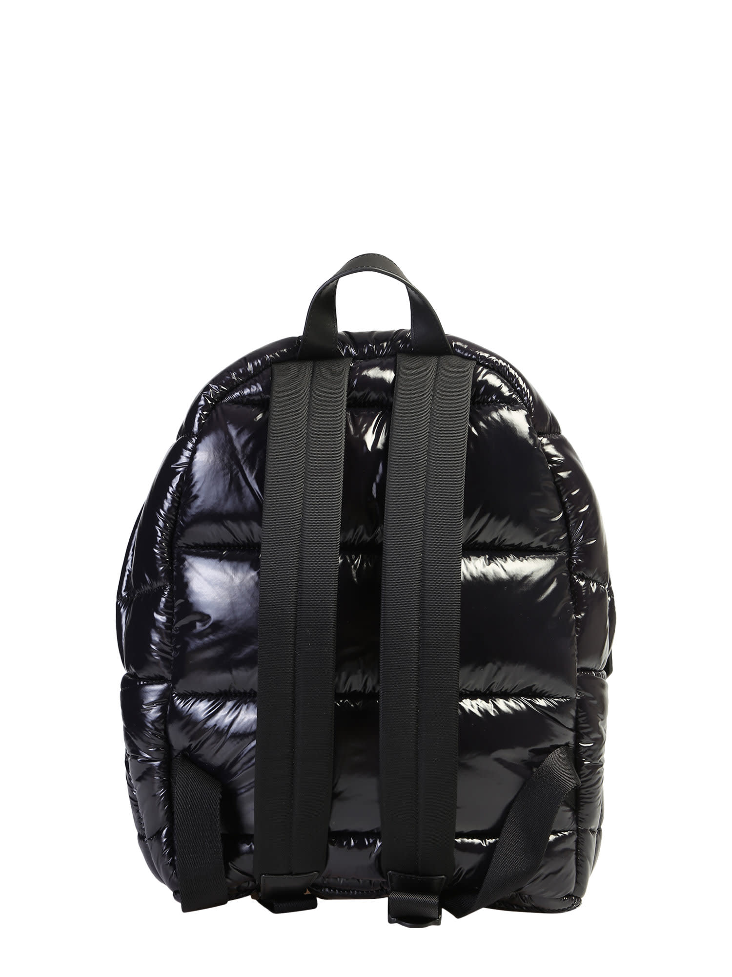 black branded backpack