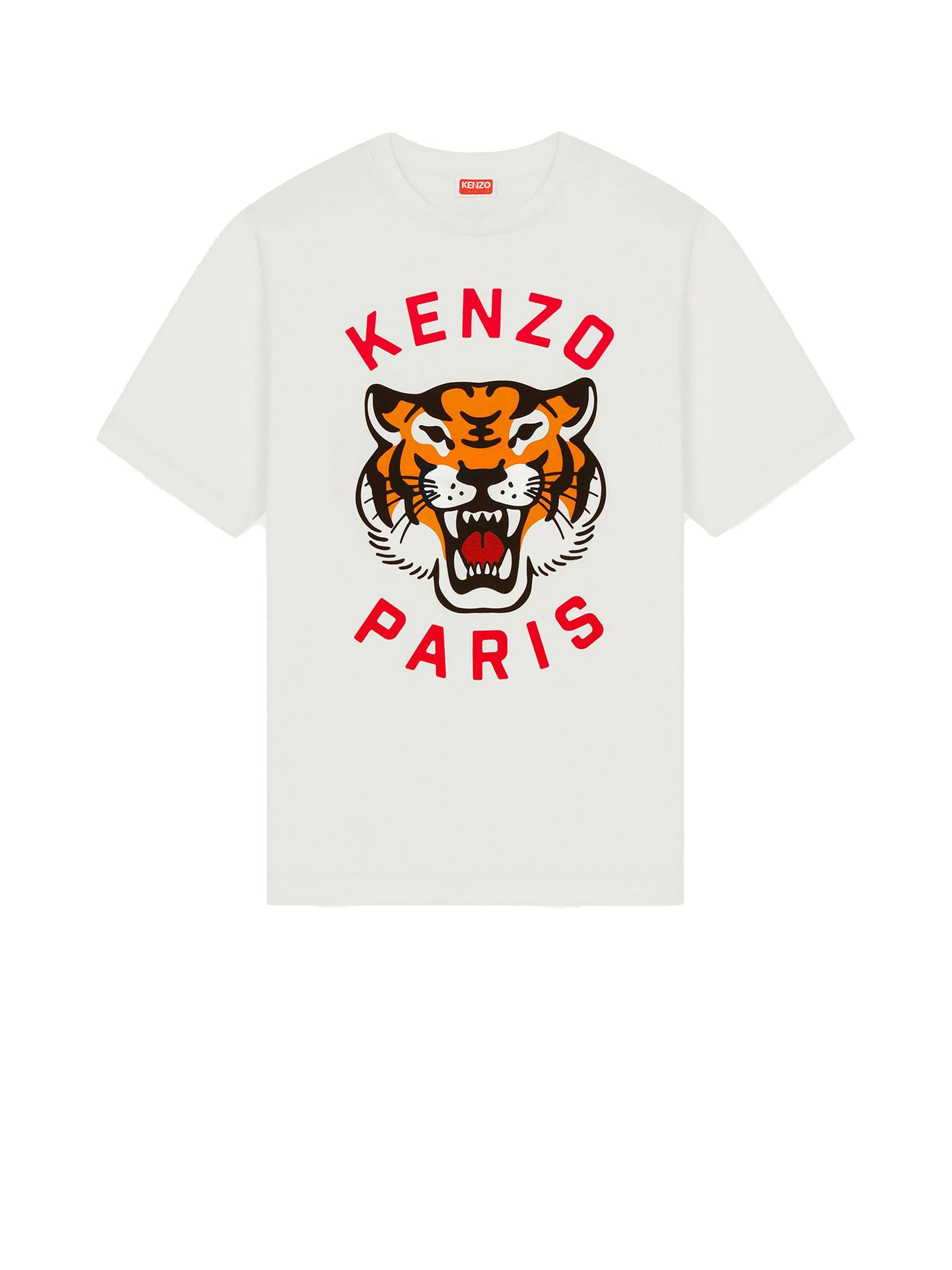 Shop Kenzo Lucky Tiger Oversized Unisex T-shirt In Off White