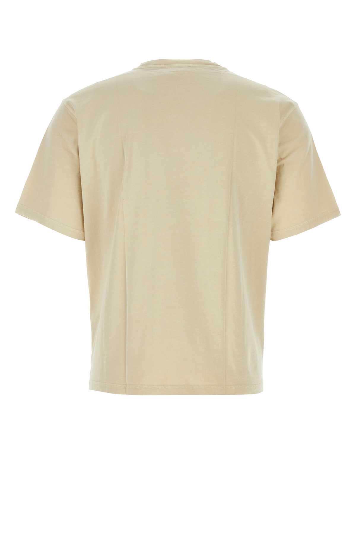 Nanushka Beige Cotton Reece T-shirt In Wordmarkshell