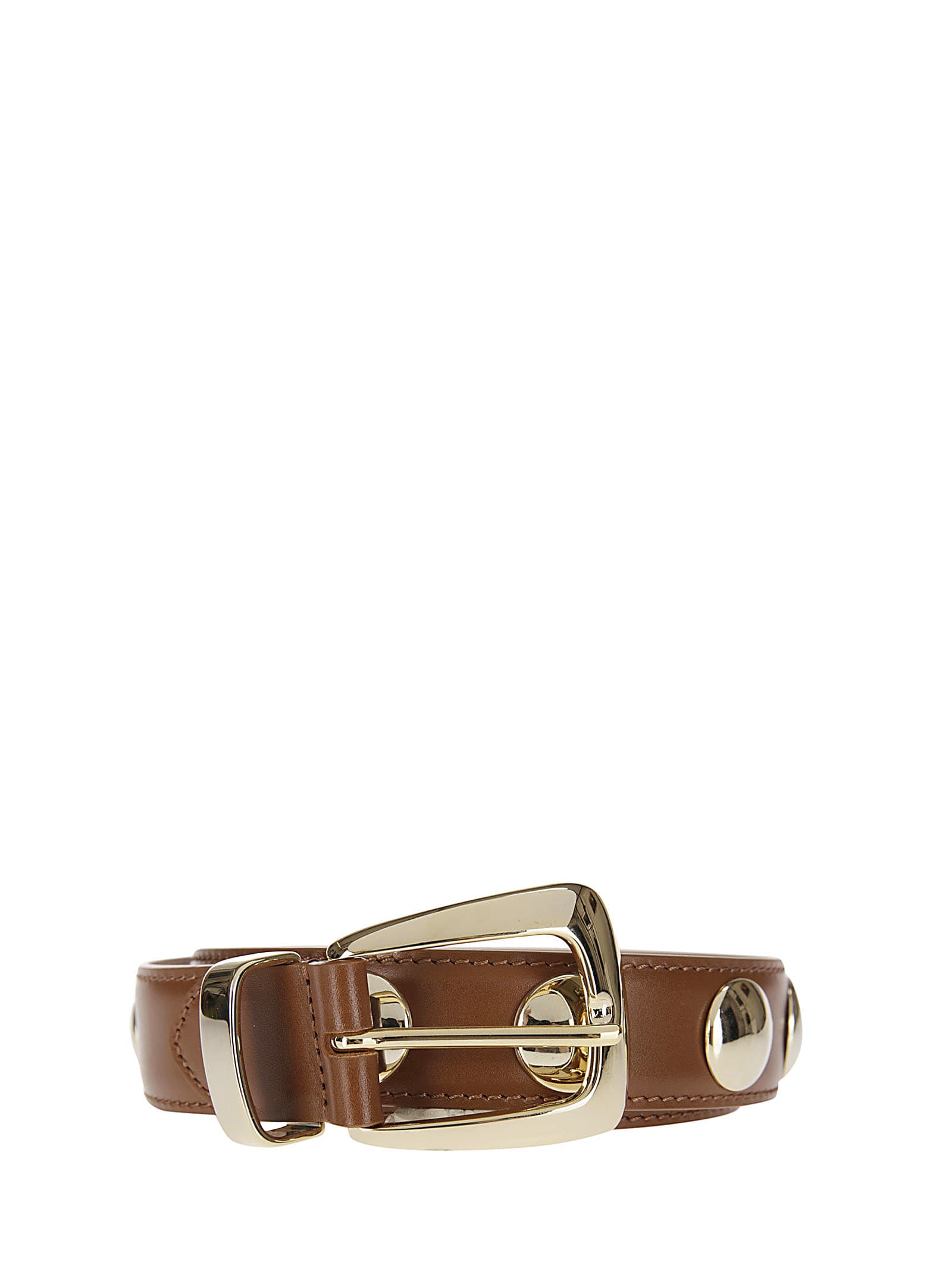 Benny Belt With Studs - Gold Buckle (30mm)