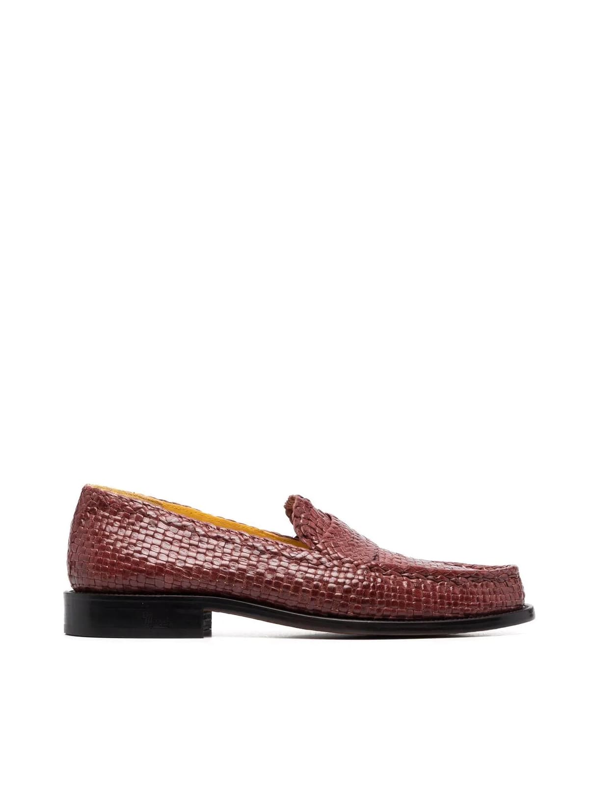 Marni Mocassin W/woven Leather Upper Lining And Insole In Leather In Contrasting Color