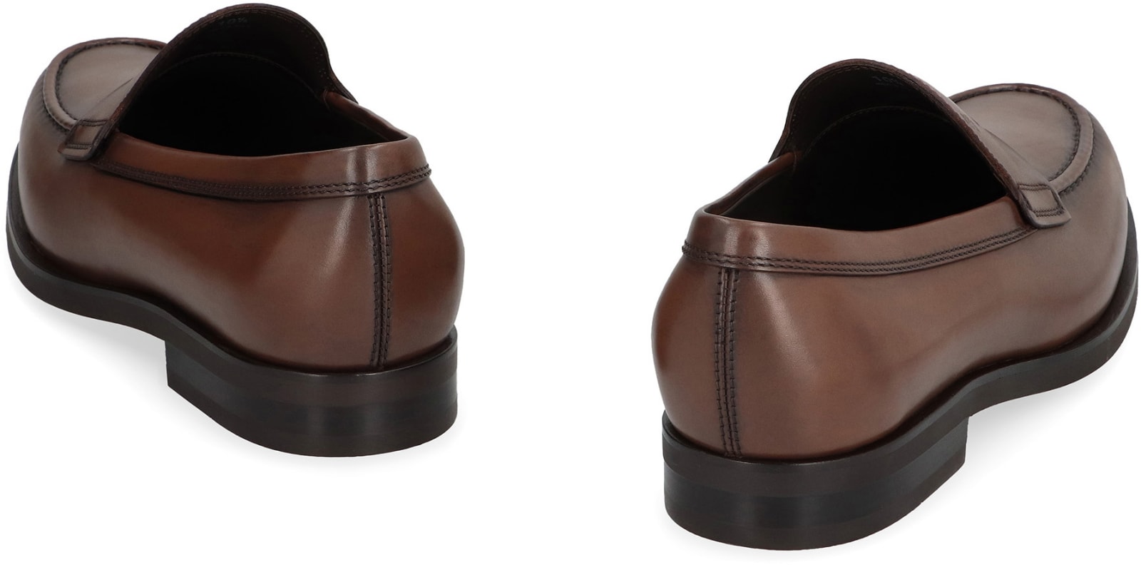 Tod's Penny Loafer Moccasin Shoes With Fine Stitching In Brown
