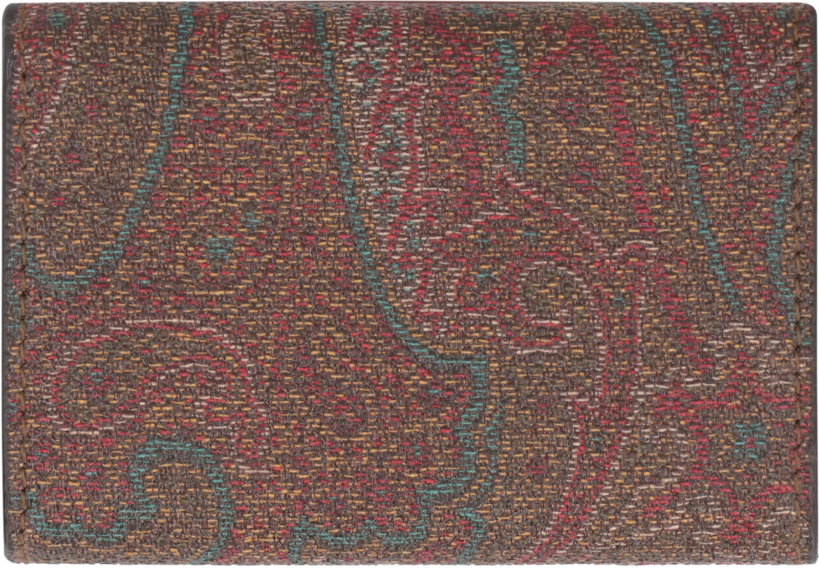 Etro Paisley Print Wallet In Saddle Brown
