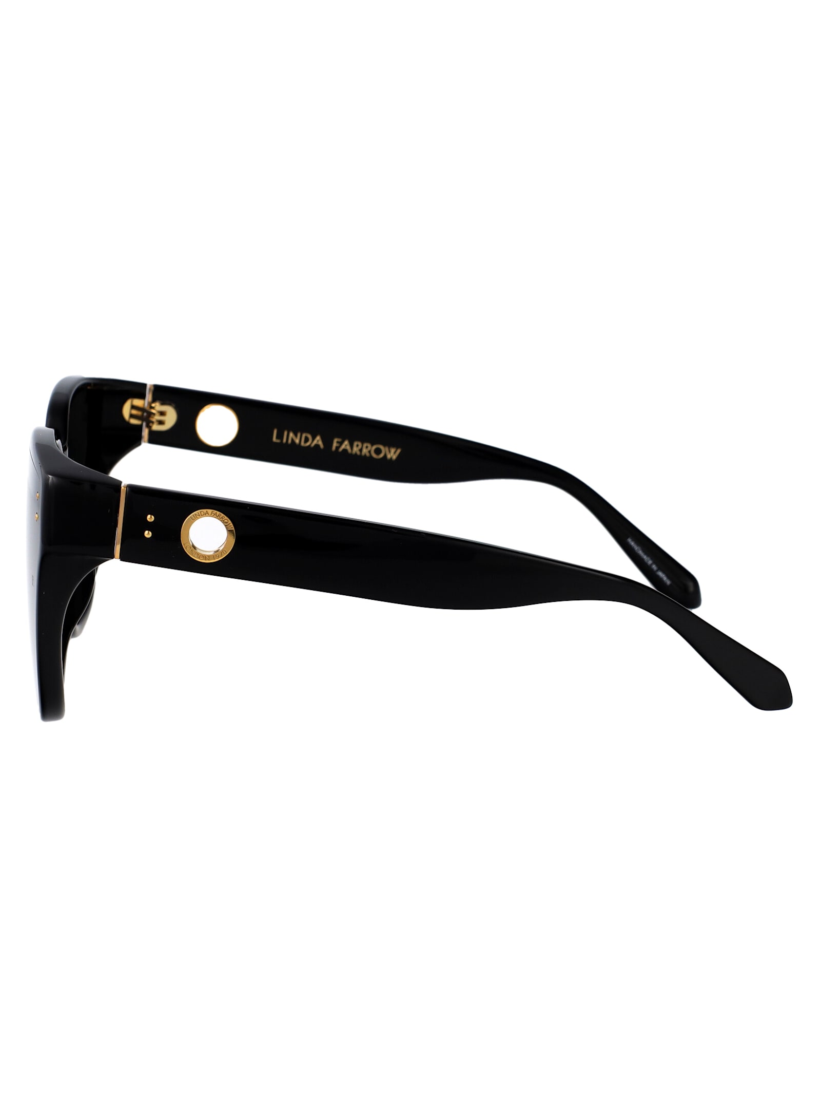 Linda Farrow Sunglasses Lfl1467 C1 Sun C1 In Black/yellowgold/grey