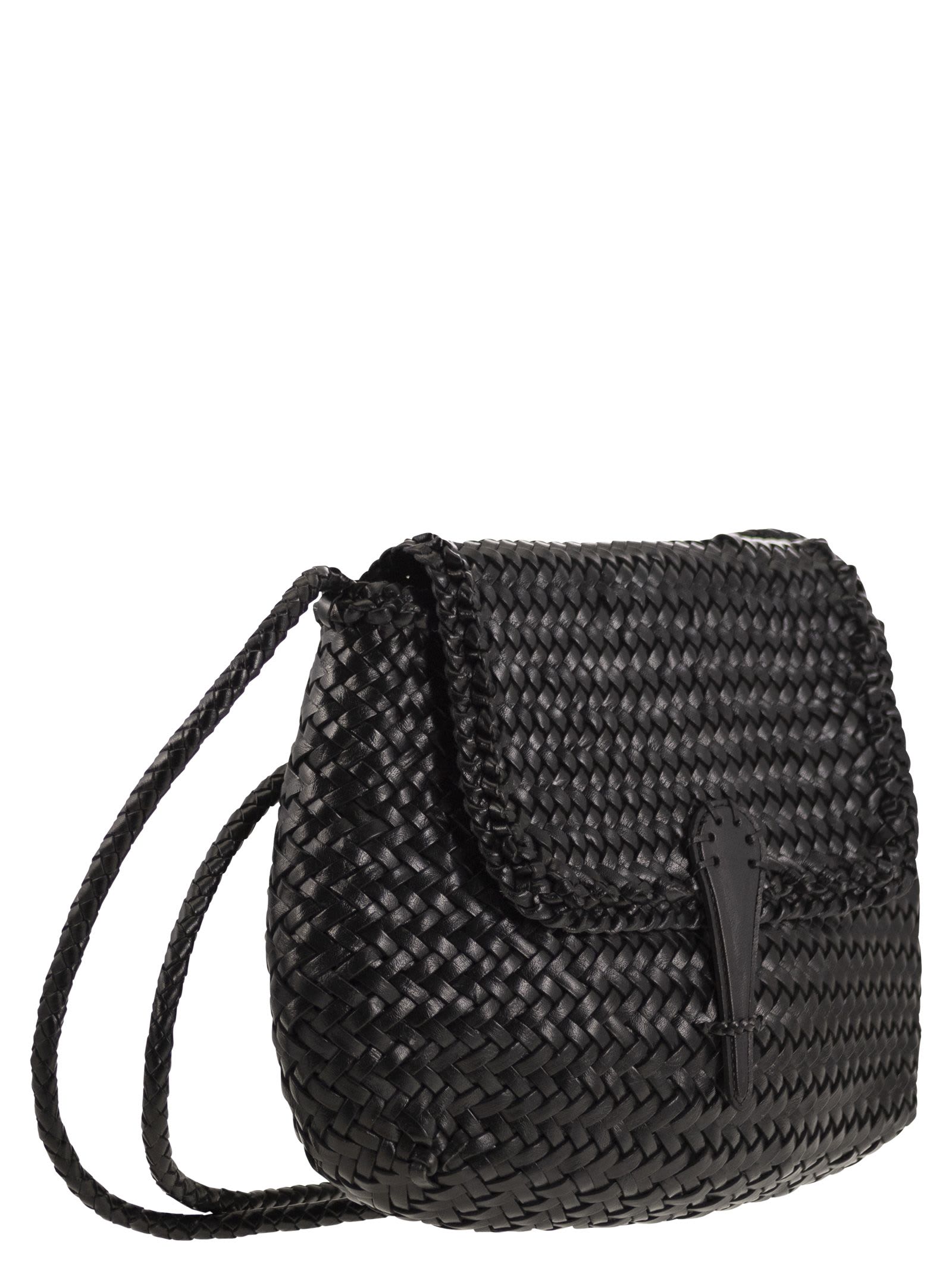 Shop Dragon Diffusion Medium City Bag - Woven Leather Bag In Black