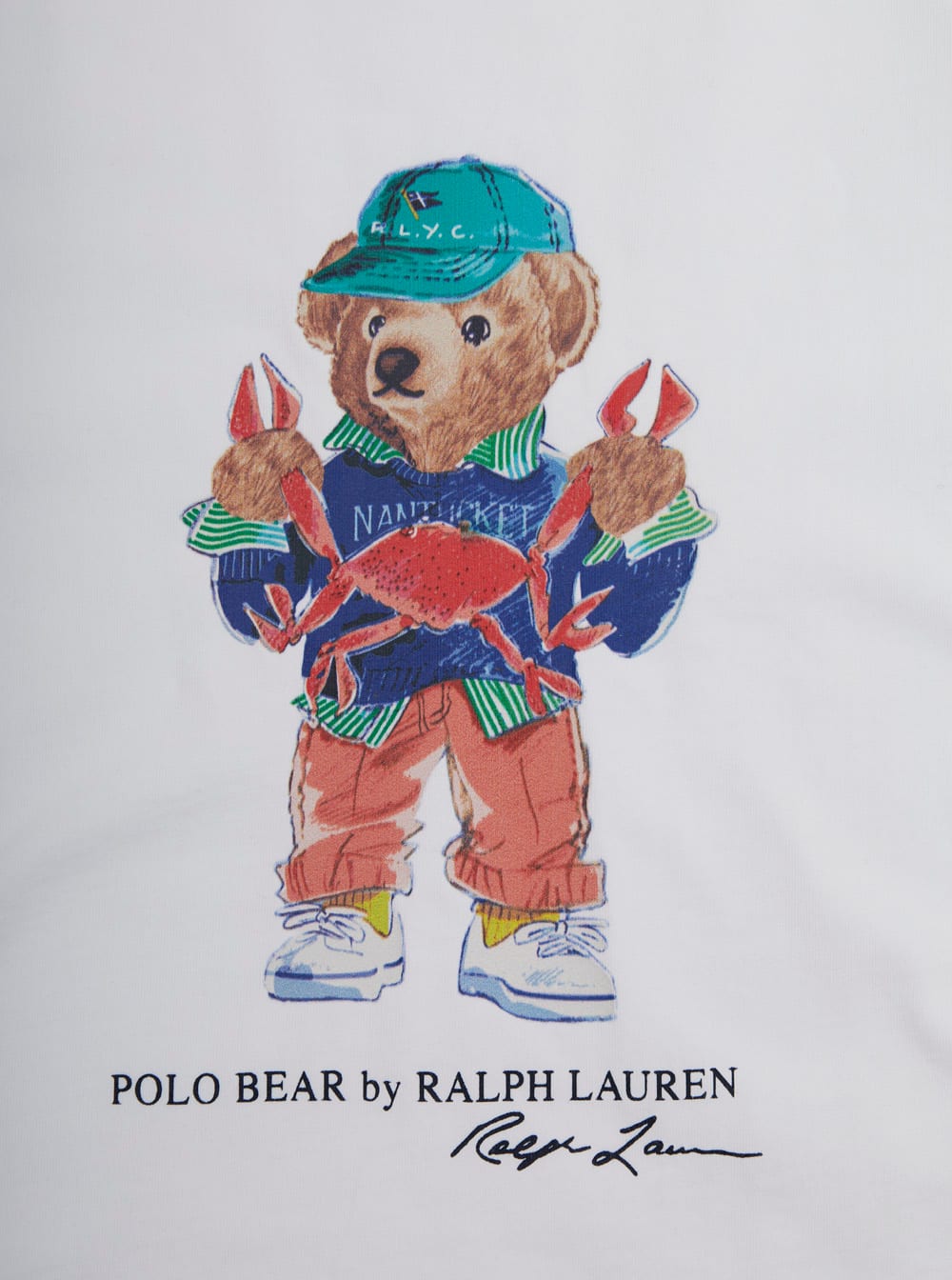 Polo Ralph Lauren White Crewneck T-shirt With Maxi Logo Print On The Front And Logo Lettering On The Front In Cotton B In White
