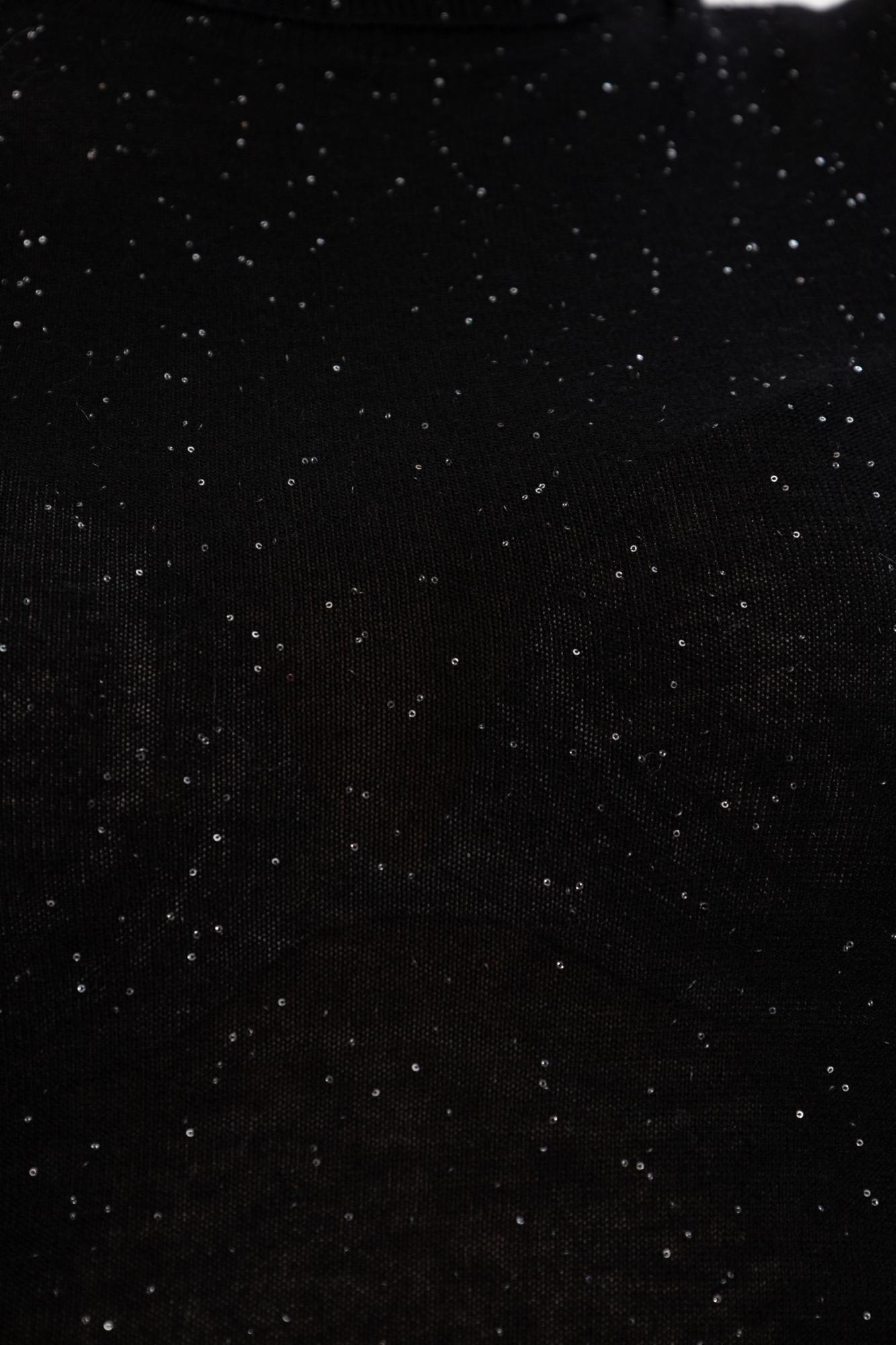 Fabiana Filippi Sparkling Finish Turtleneck Wool Sweater In Black