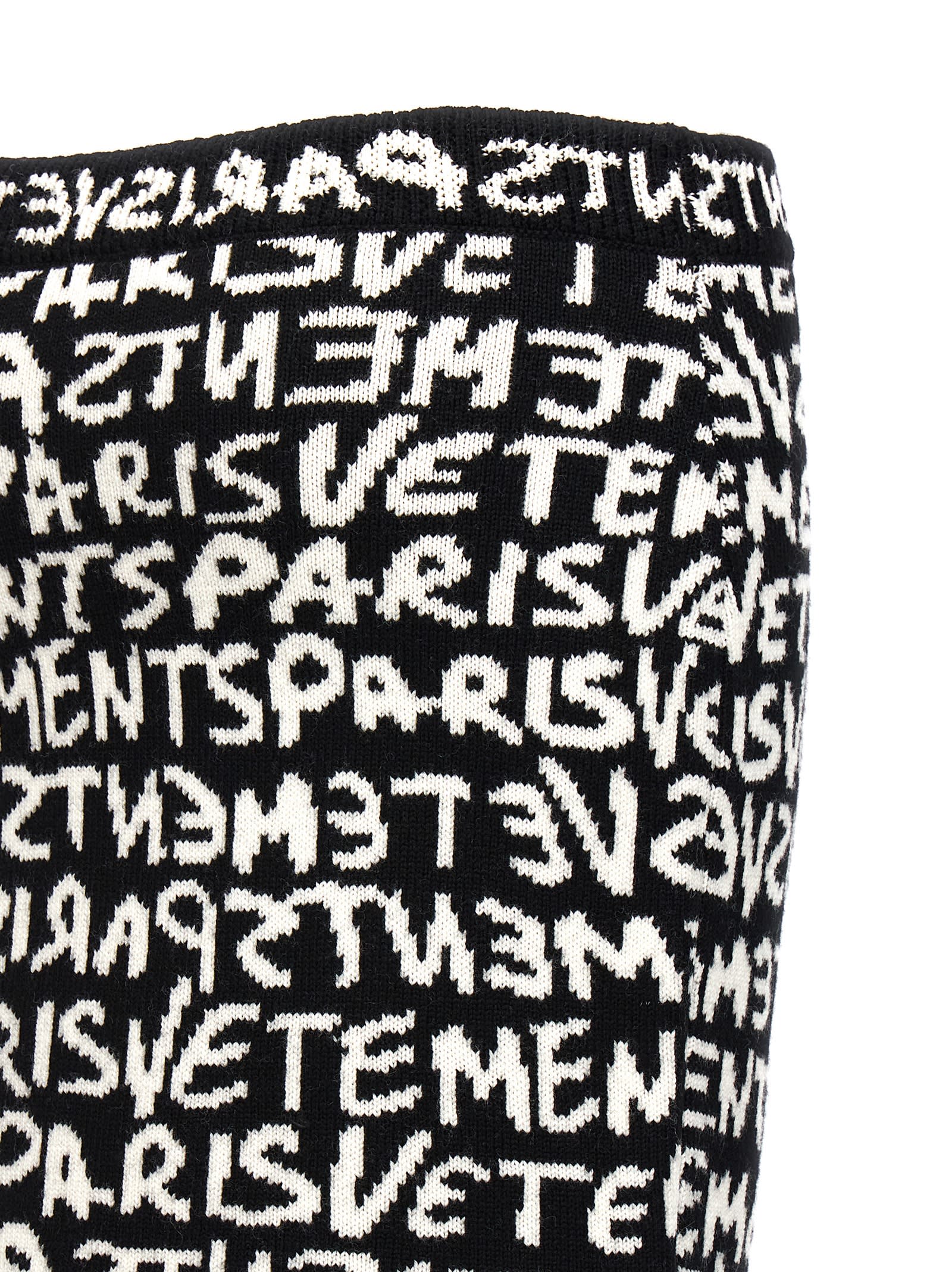 Shop Vetements Graffiti Monogram Skirt In White/black