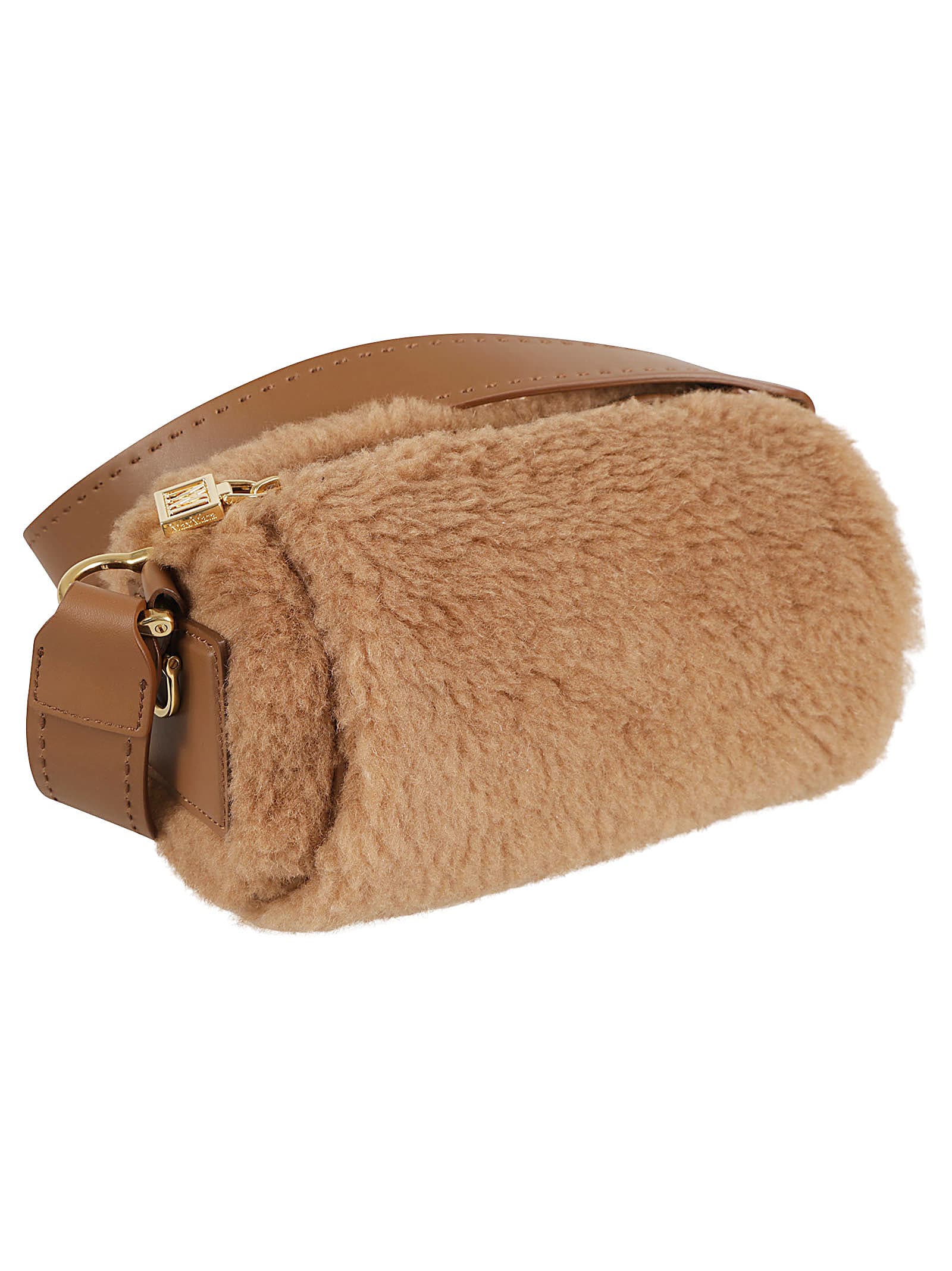 Shop Max Mara Teddyroll Small Shoulder Bag In Camel