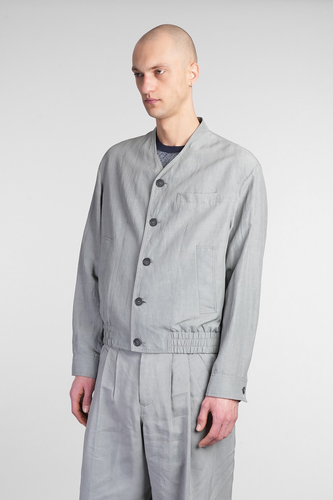 Giorgio Armani Casual Jacket In Green Viscose In Green