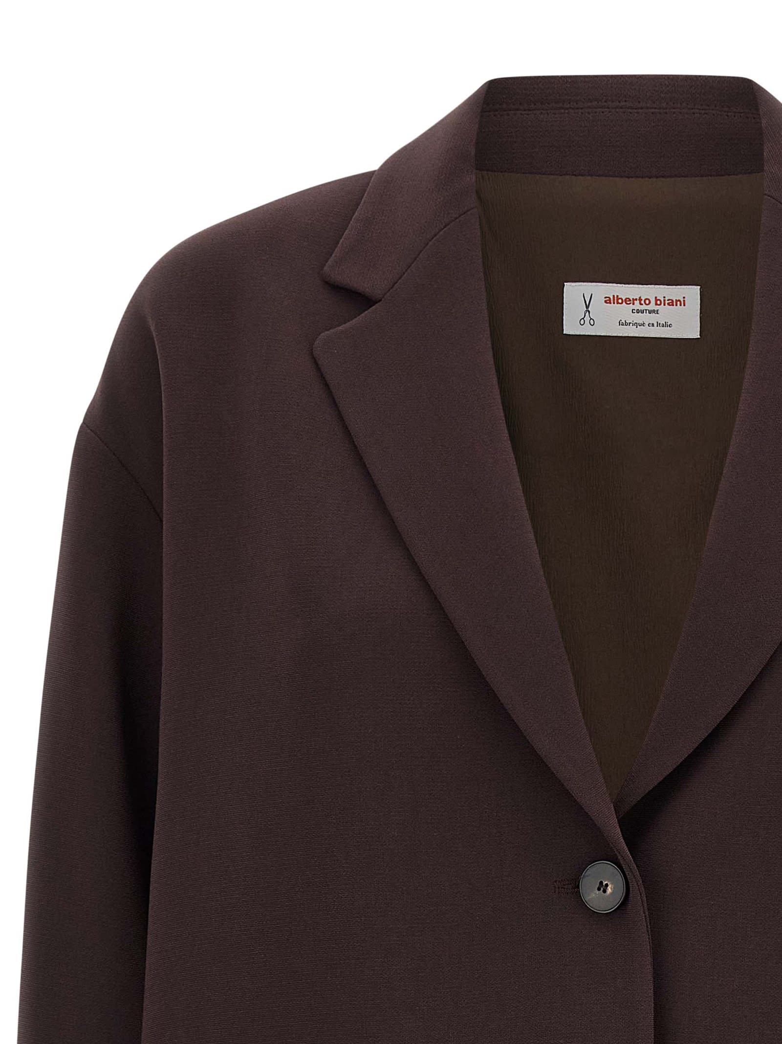 Alberto Biani Two-button V-neck Blazer In Brown