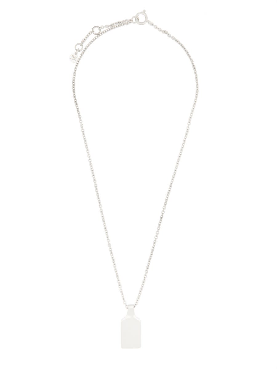 Shop Courrèges Logo Necklace In Silver