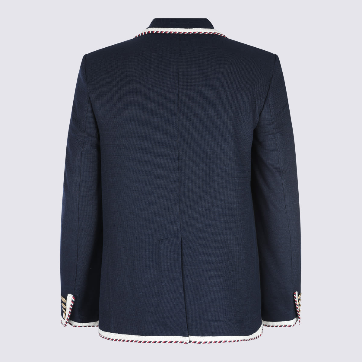 Valentino Blue Jersey Blazer With Torchon Piping In Blue