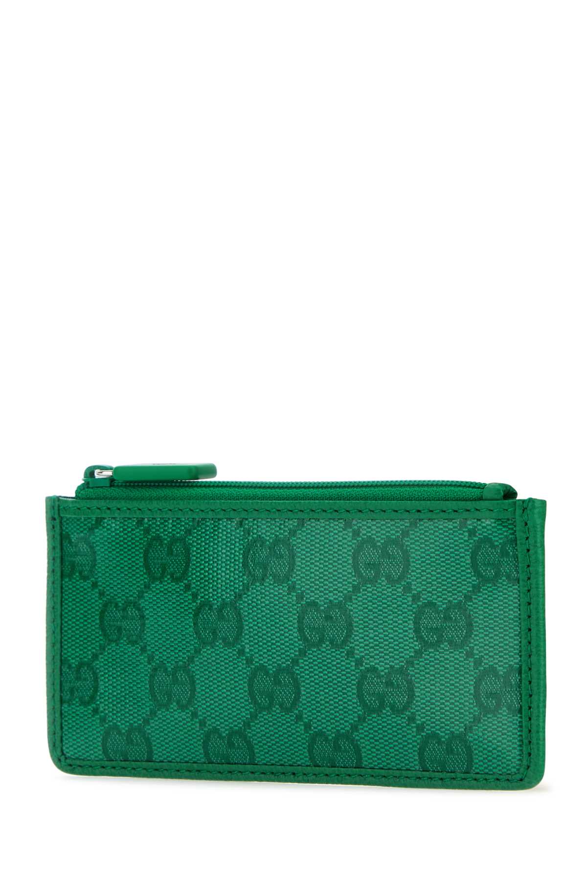 Shop Gucci Grass Green Gg Crystal Fabric Card Holder