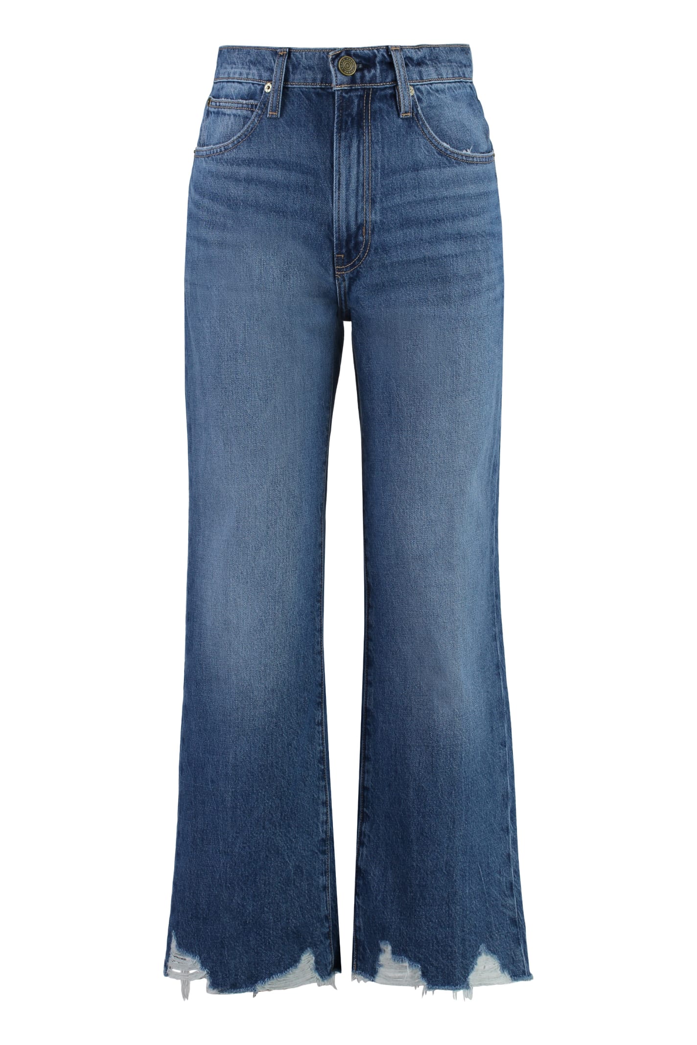 Shop Frame The Relaxed Straight Jeans In Denim