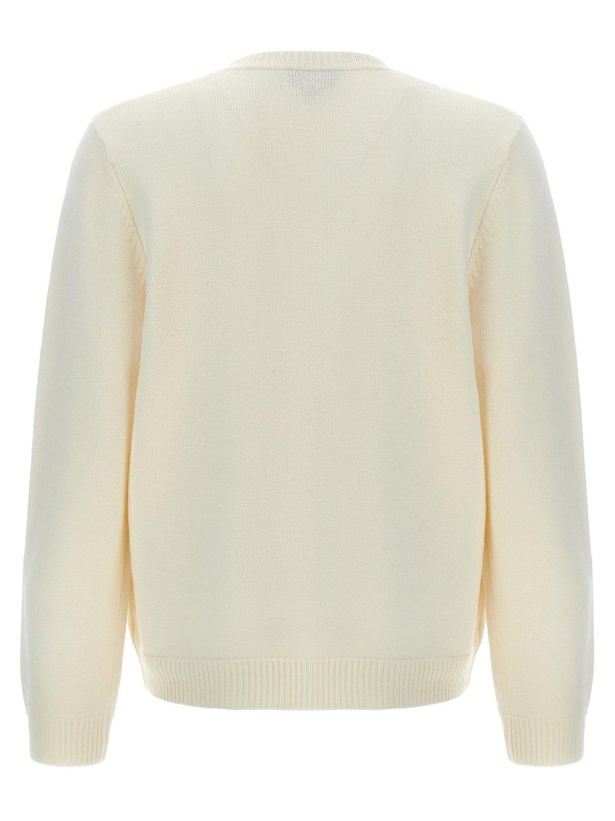 Shop Apc Crewneck Knitted Jumper A.p.c. In Cream