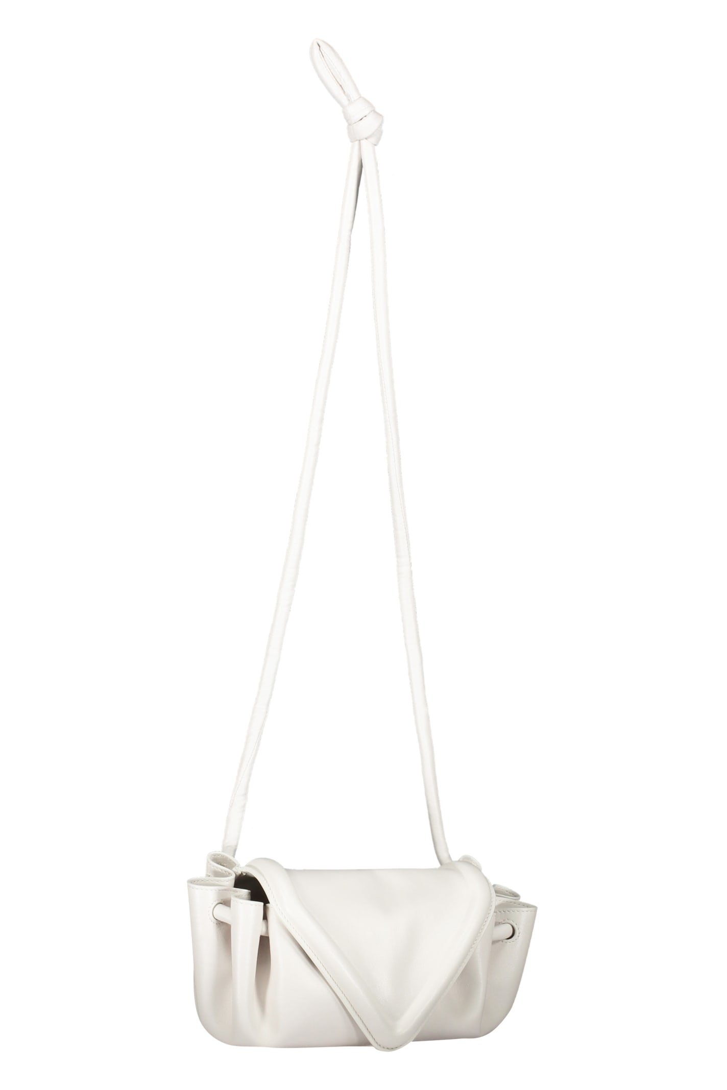 Shop Bottega Veneta Leather Crossbody Bag In White