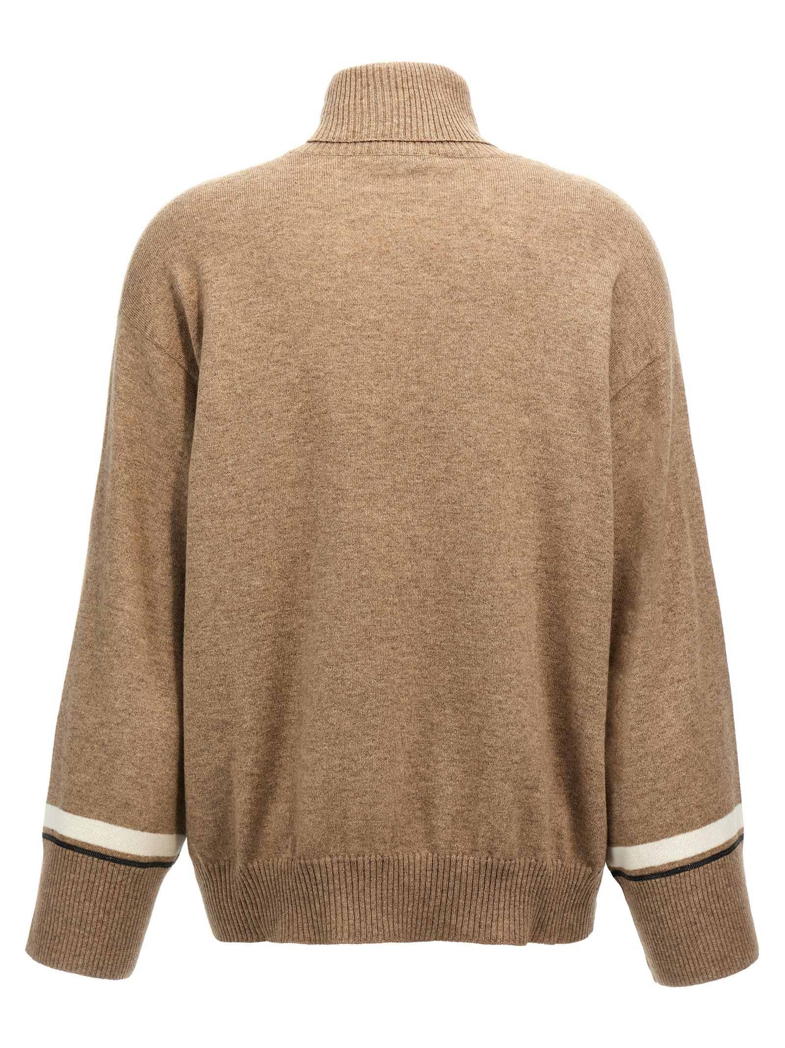 Shop Brunello Cucinelli Monile Sweater In Beige