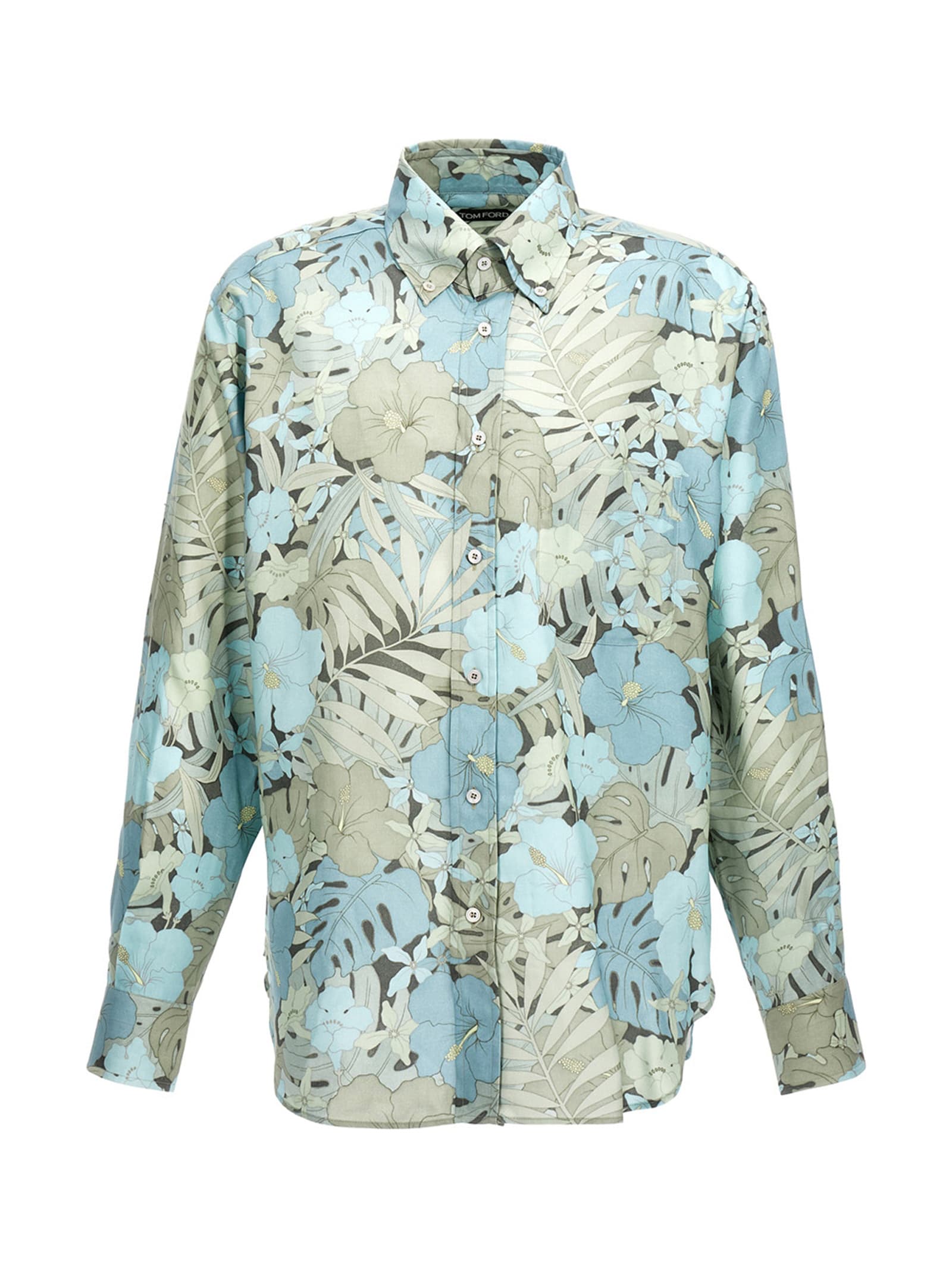 Tom Ford Floral-print Lyocell-blend Shirt In Multicolor