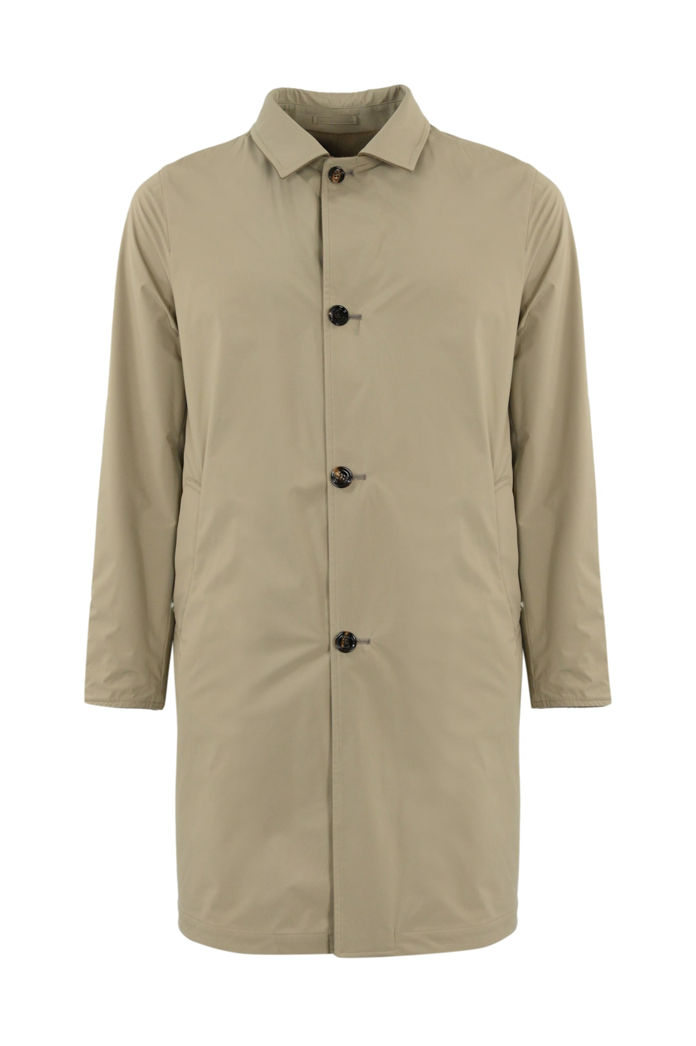 Shop Kired Reversible Peak  Coat In Beige