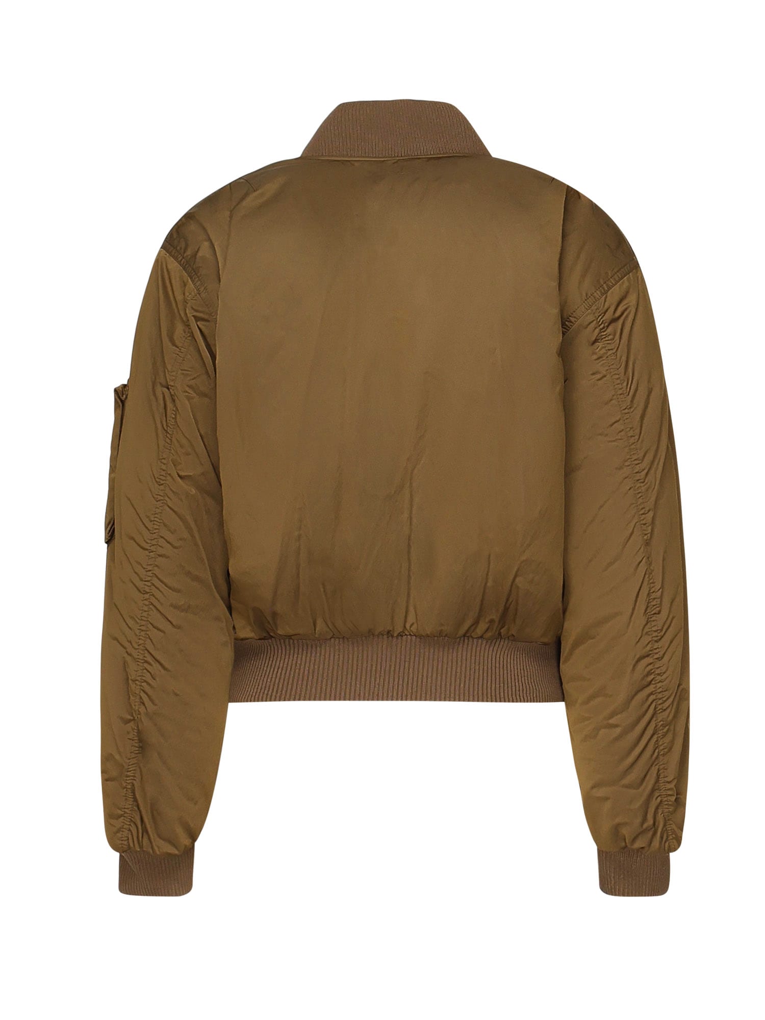 Chloé Chloe Brown Polyester Blend Bomber Jacket In Green
