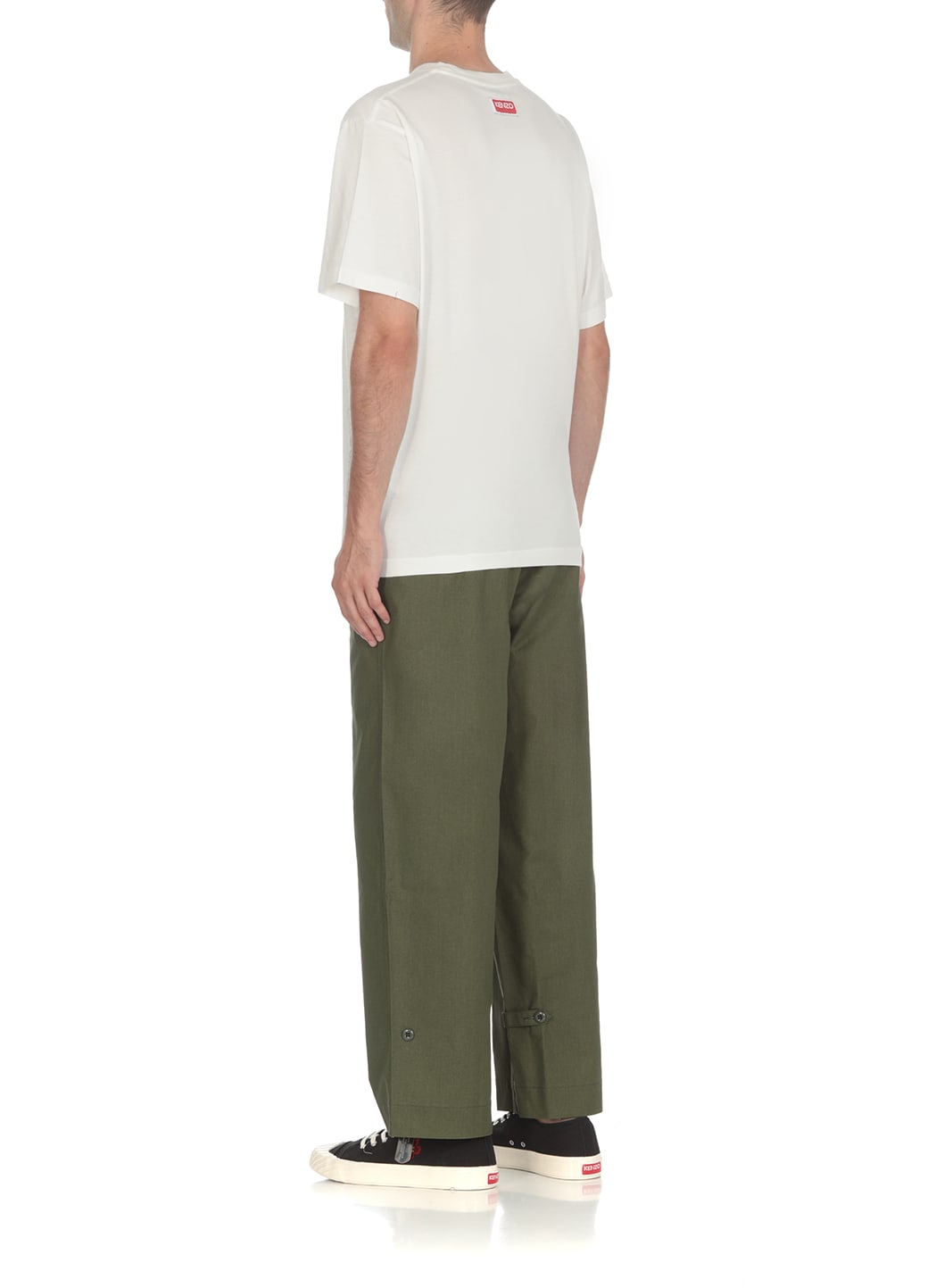 Shop Kenzo Oversize Palazzo Pants In Green