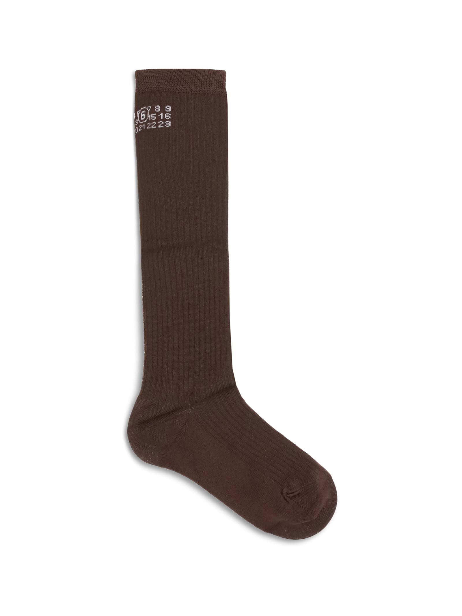 Mm6 Maison Margiela Stretch Viscose Blend Socks In Brown