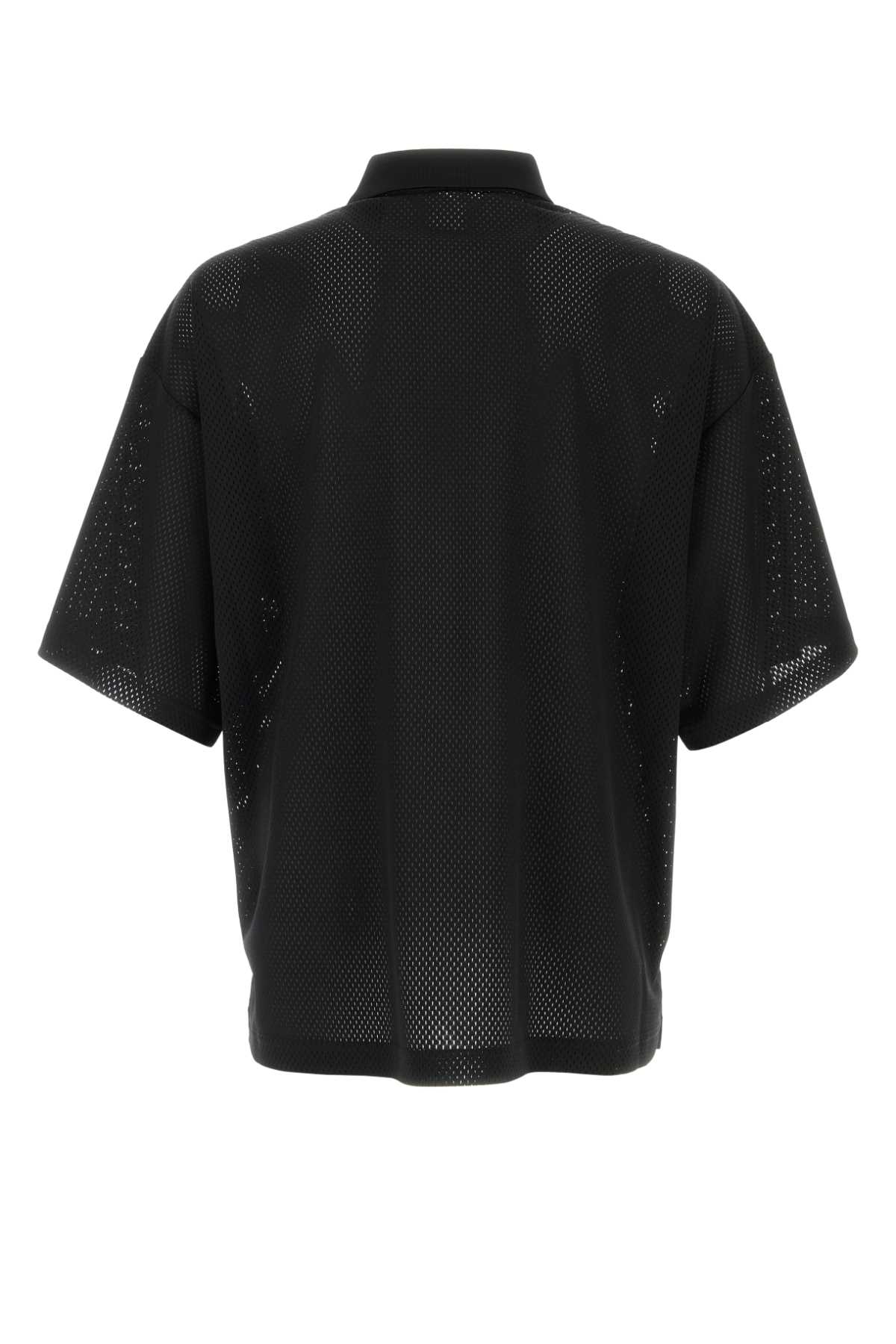 Black Polyester Oversize Polo Shirt