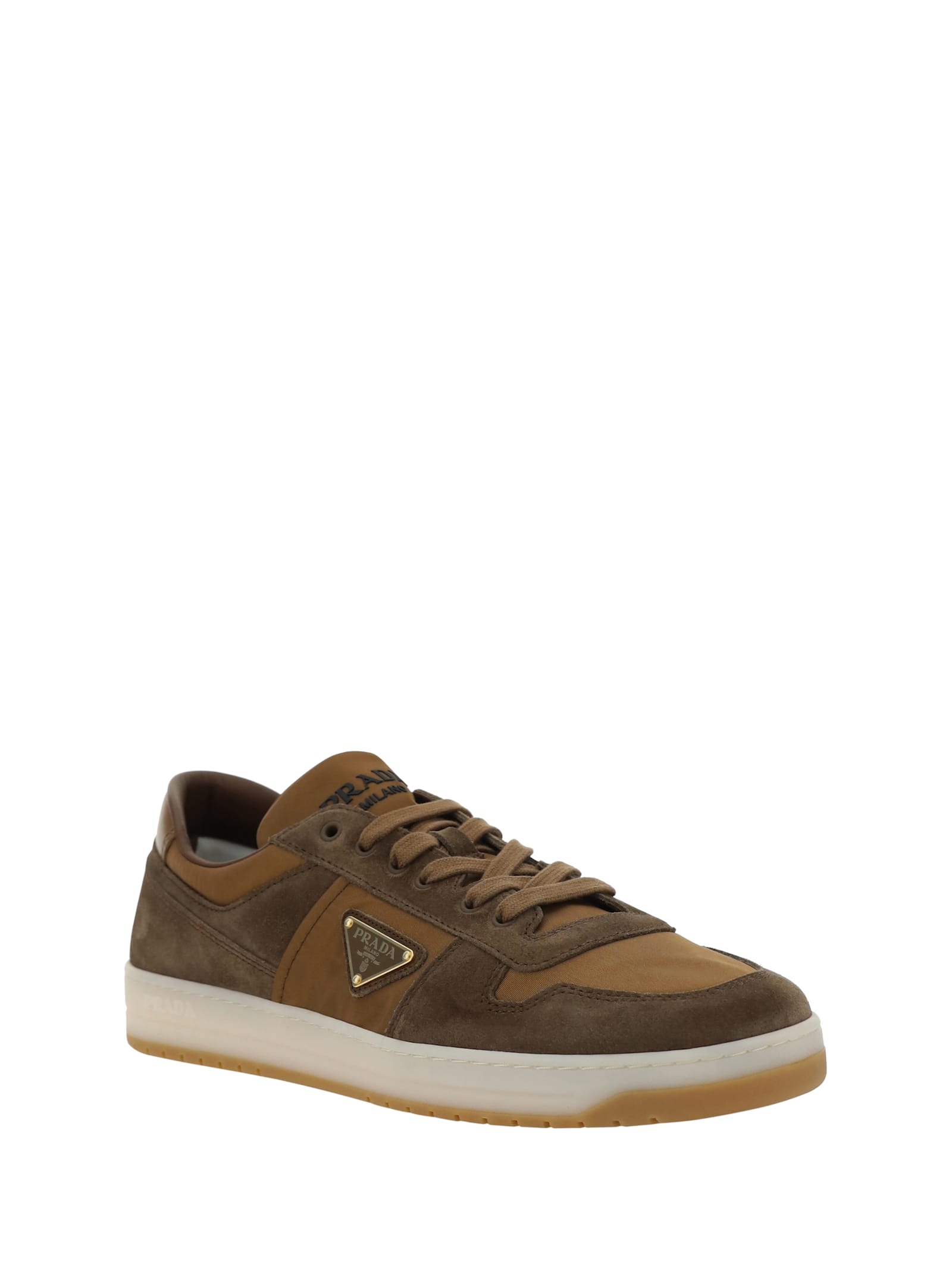 Shop Prada Downtown Sneakers In Mogano+corinto