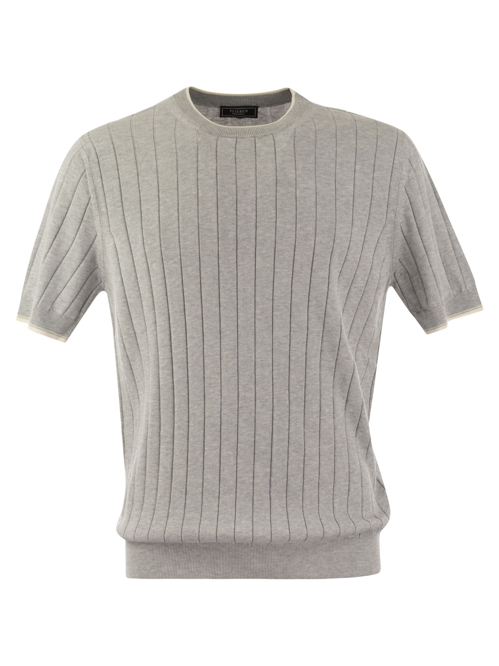 T-shirt In Pure Cotton Crépe Yarn