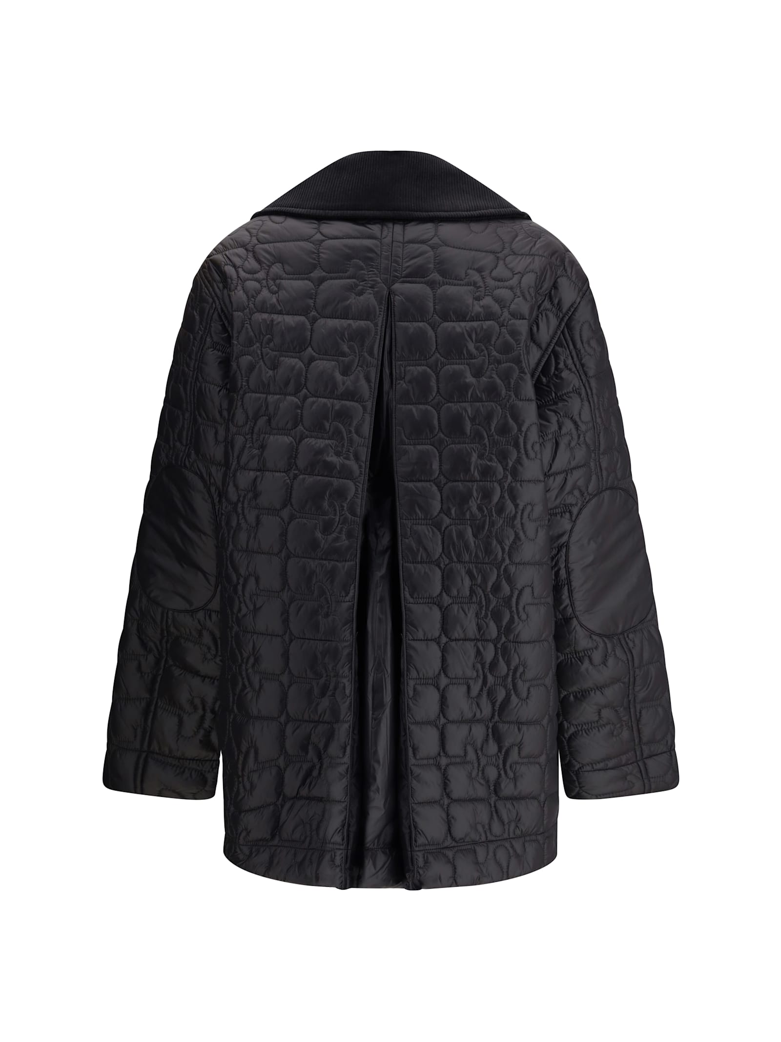 Ganni Glossy Finish Down Jacket In Gray