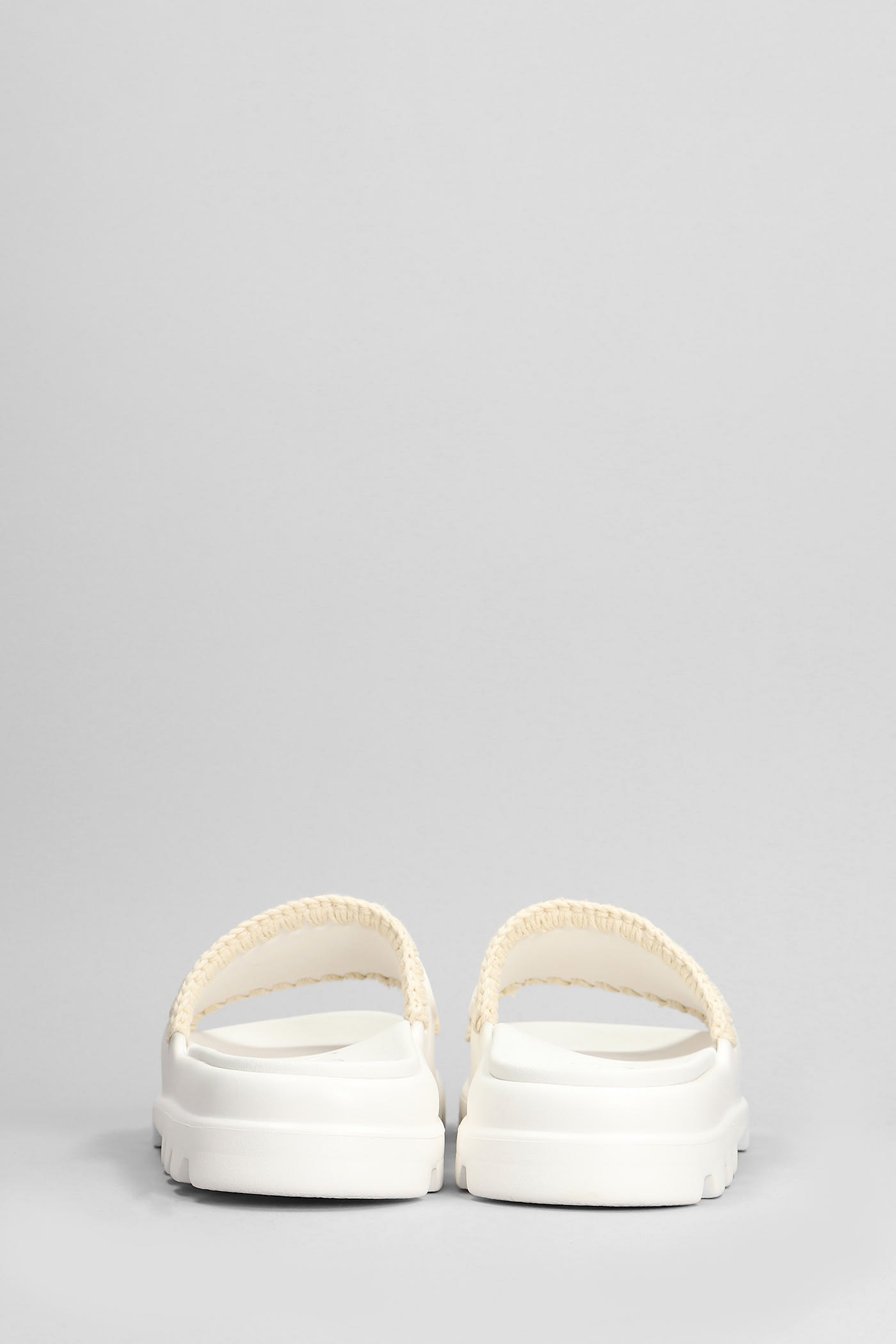 Shop Mou Eva Onepiece Flats In White Rubber/plasic