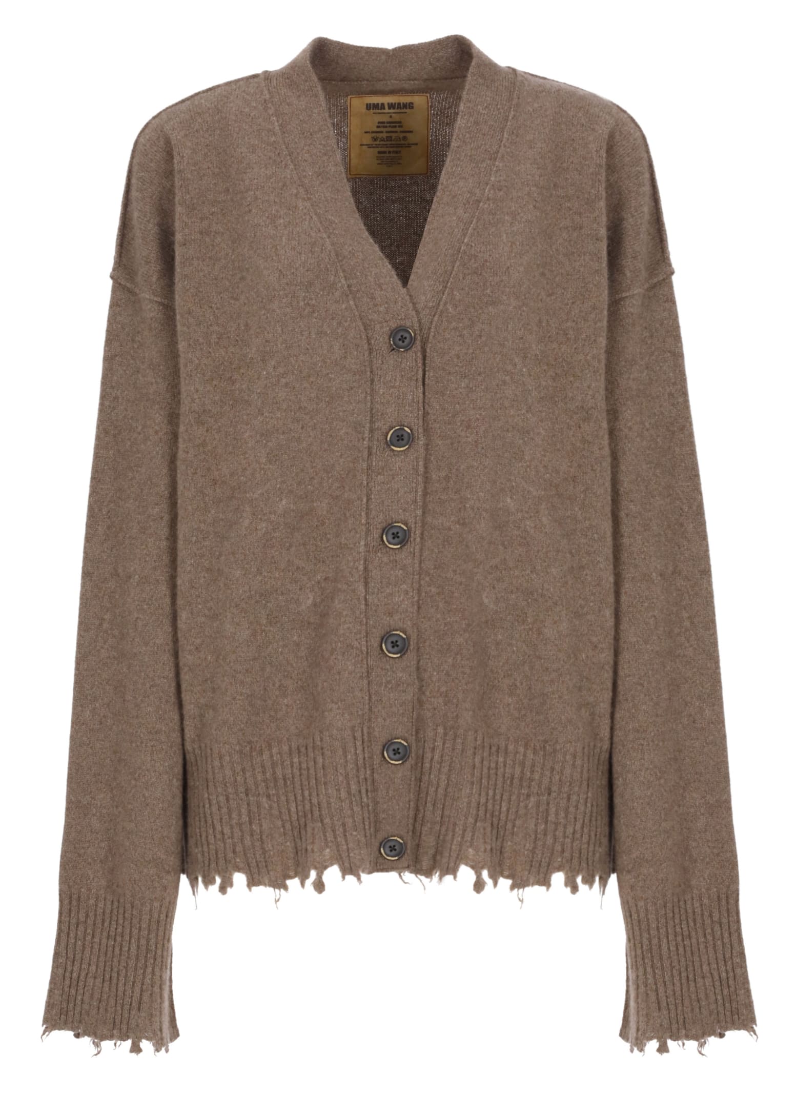 Shop Uma Wang Cashmere Cardigan In Brown