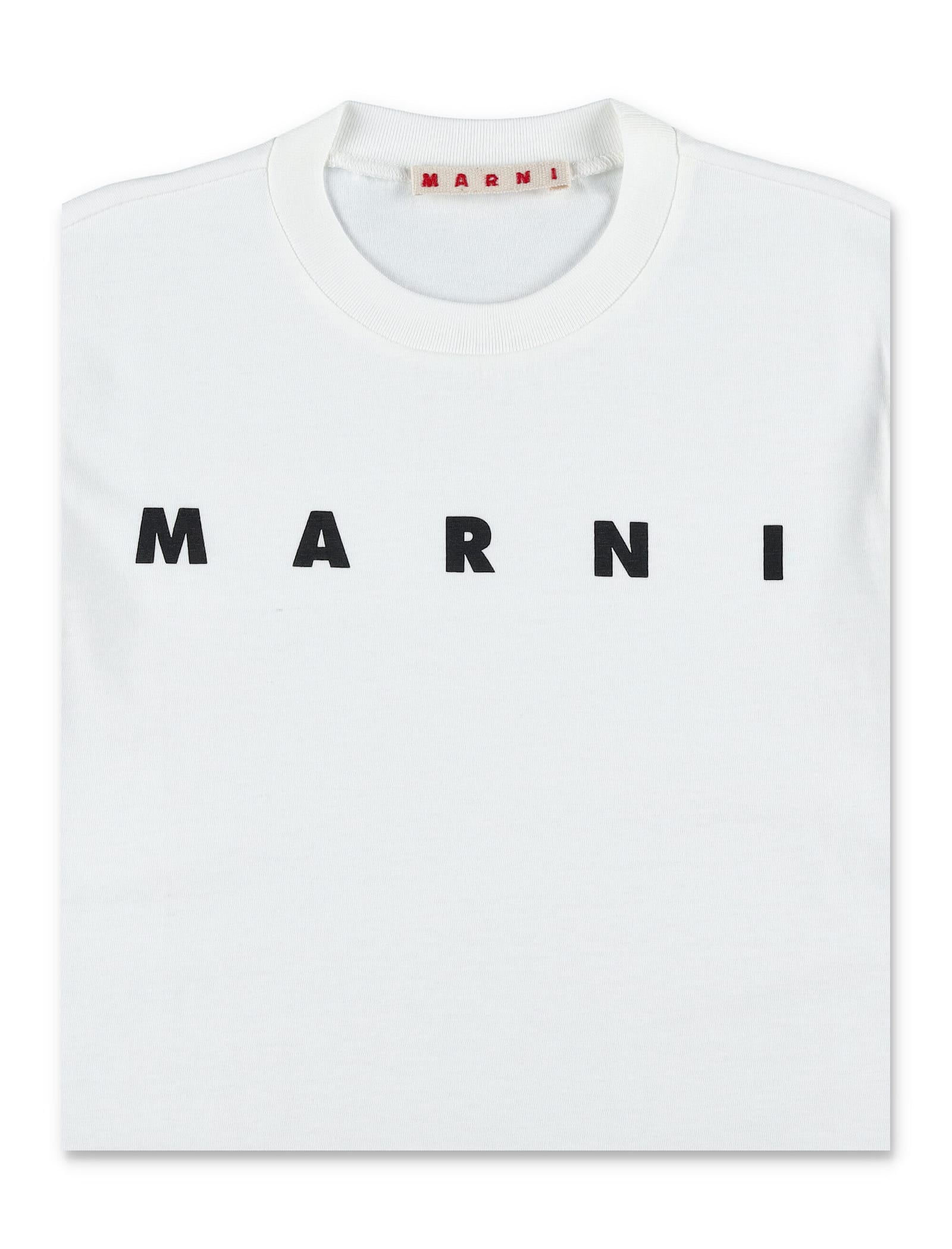 Marni Logo-print Cotton T-shirt In White