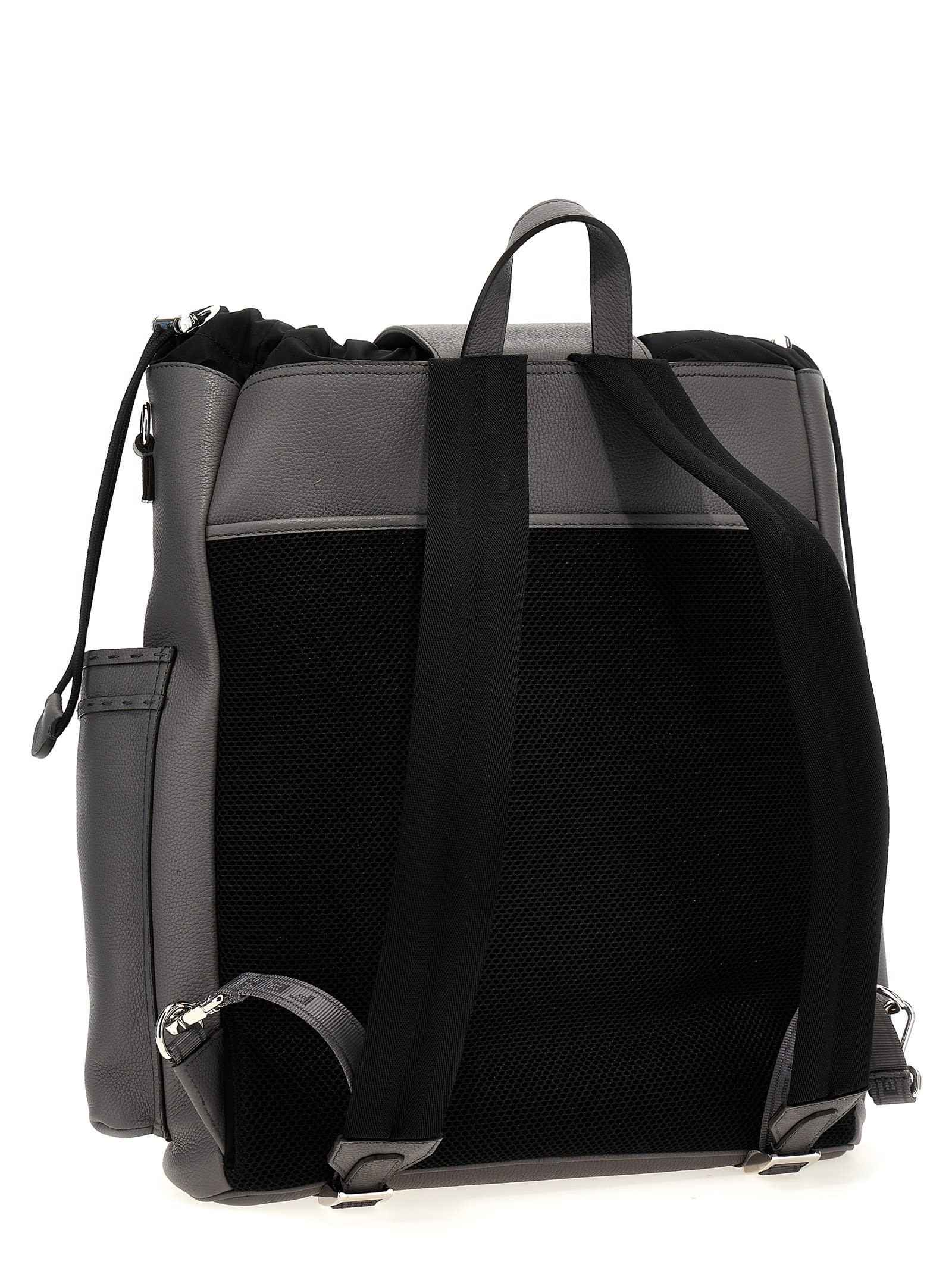 Shop Fendi Strike Large  Roma Backpack In Gray