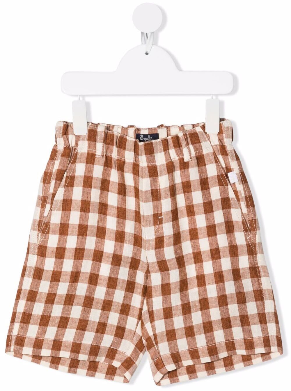 Il Gufo Kids Boys Check Linen Bermuda Shorts