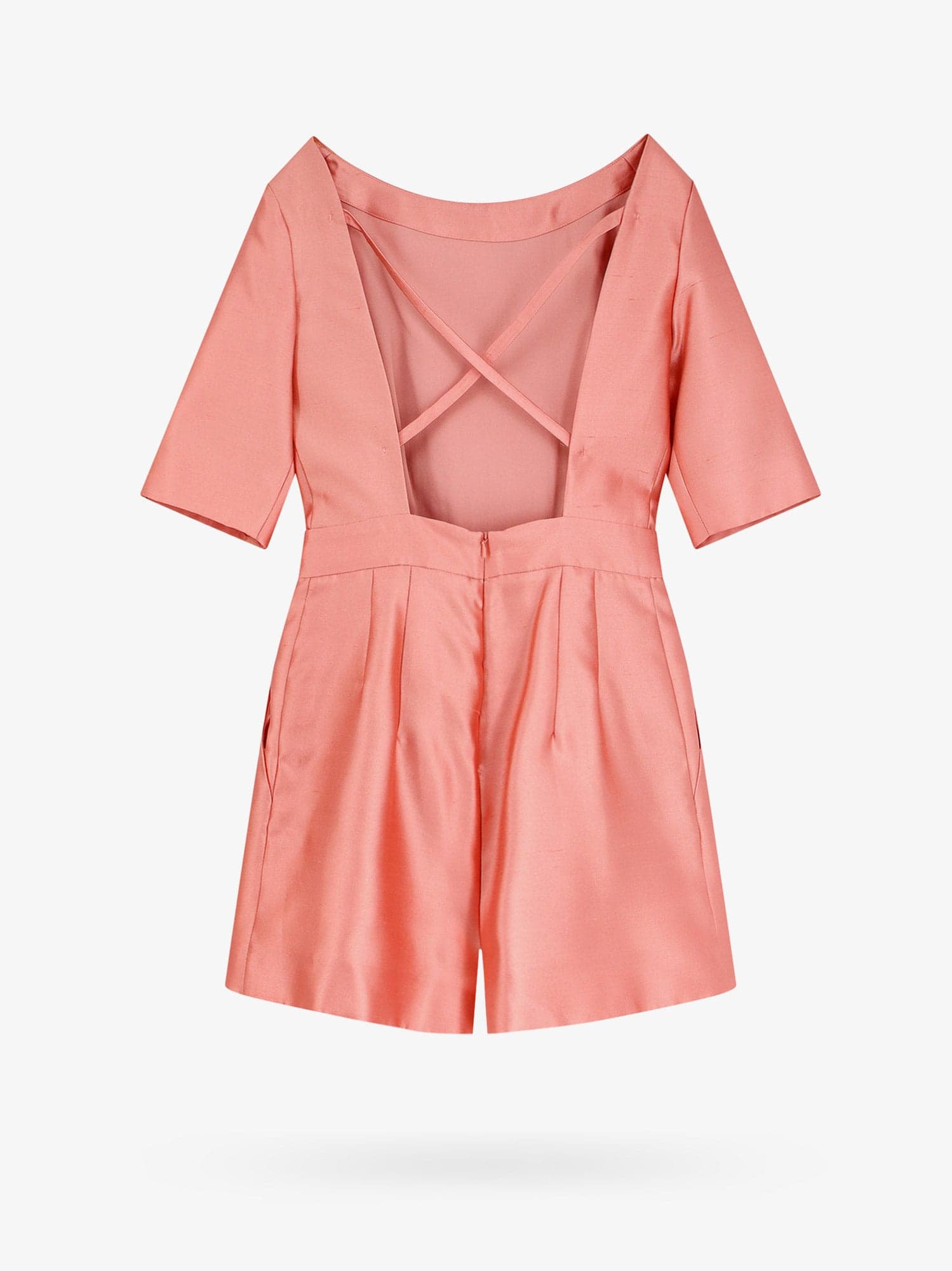 Max Mara Silk And Cotton Jumpsuit In Pink
