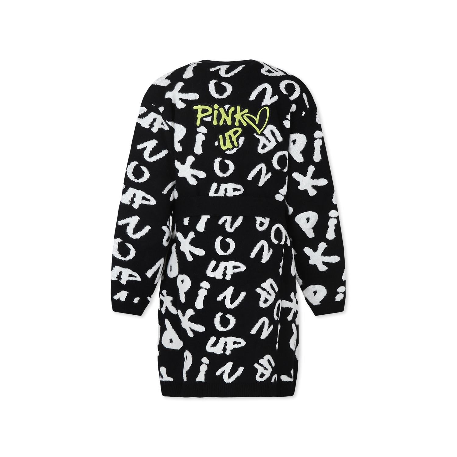 PINKO BLACK CARDIGAN FOR GIRL WITH LOGO