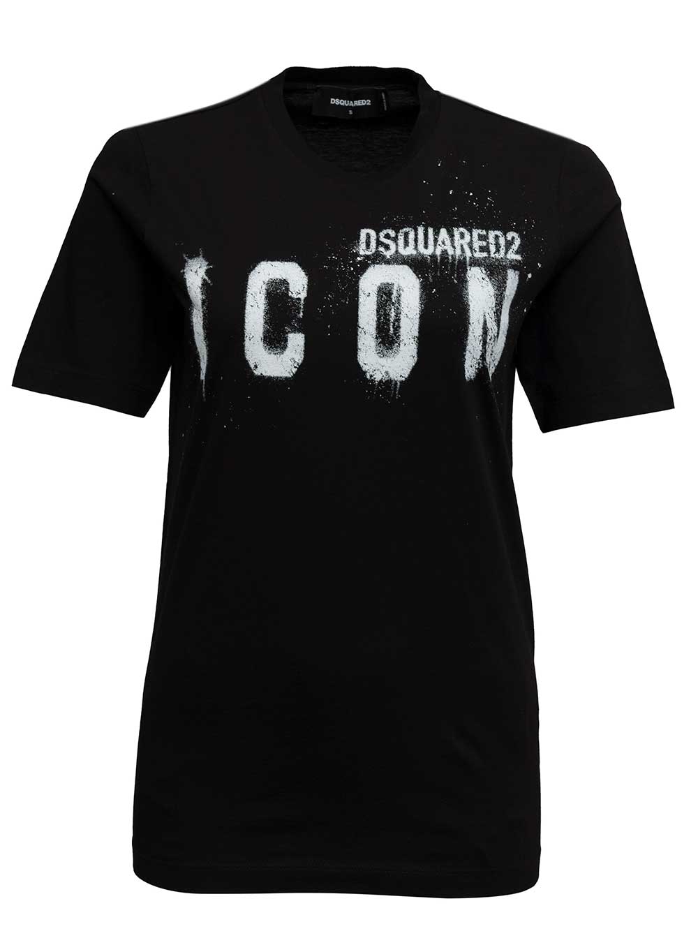 Dsquared2 Black T-shirt With Icon Spray Print