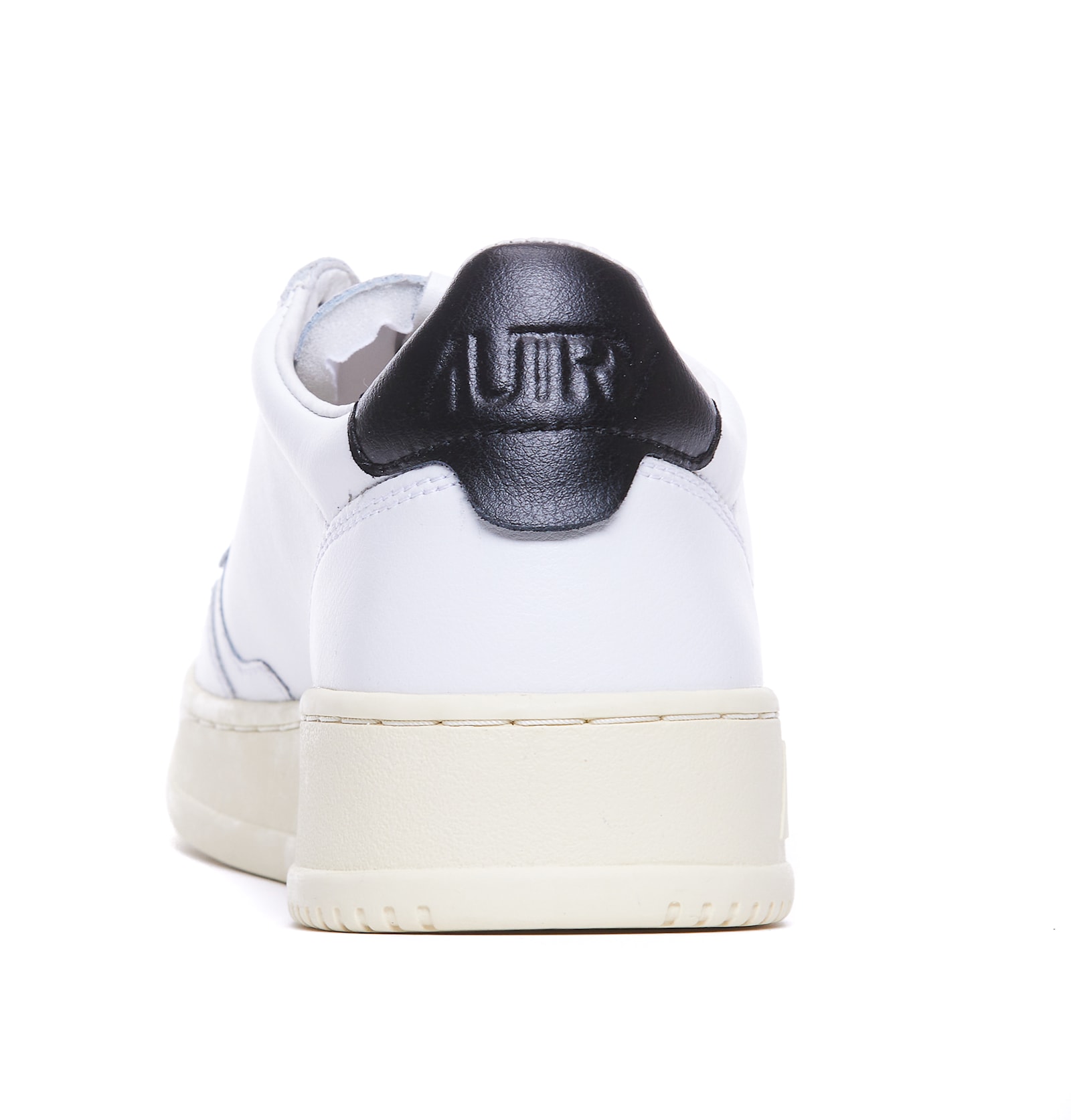 Autry Black And White Leather Sneakers In White