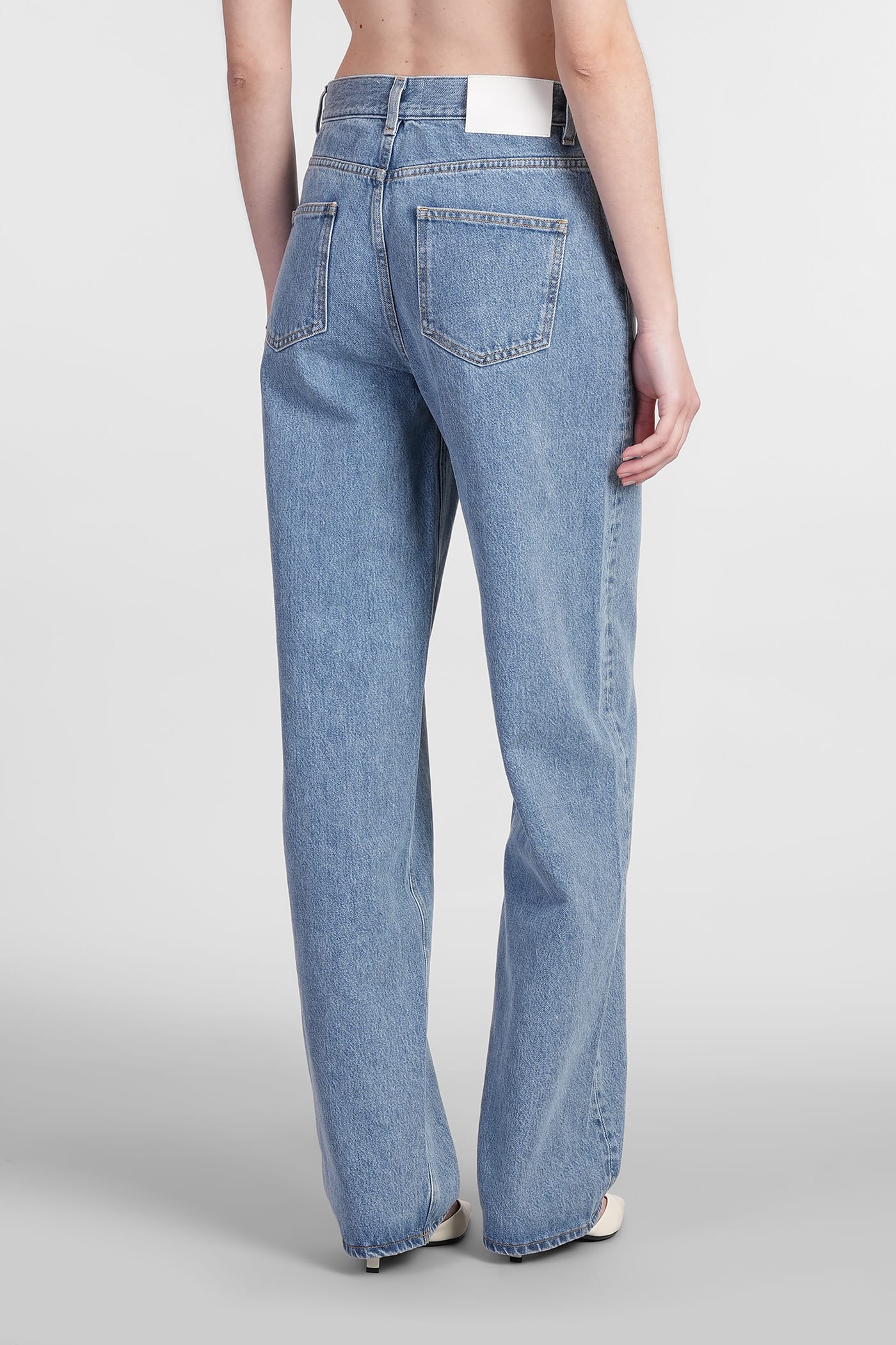 Shop Loulou Studio Samur Jeans In Blue Cotton