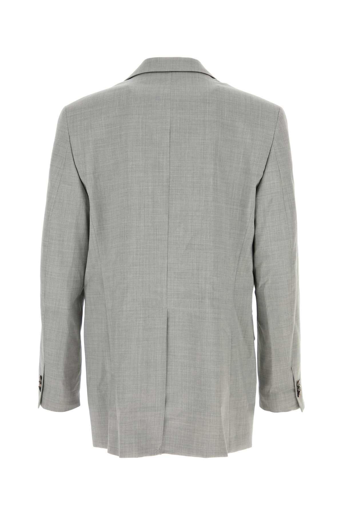 Loewe Wool Blazer With Notched Lapel And Pockets In Gray