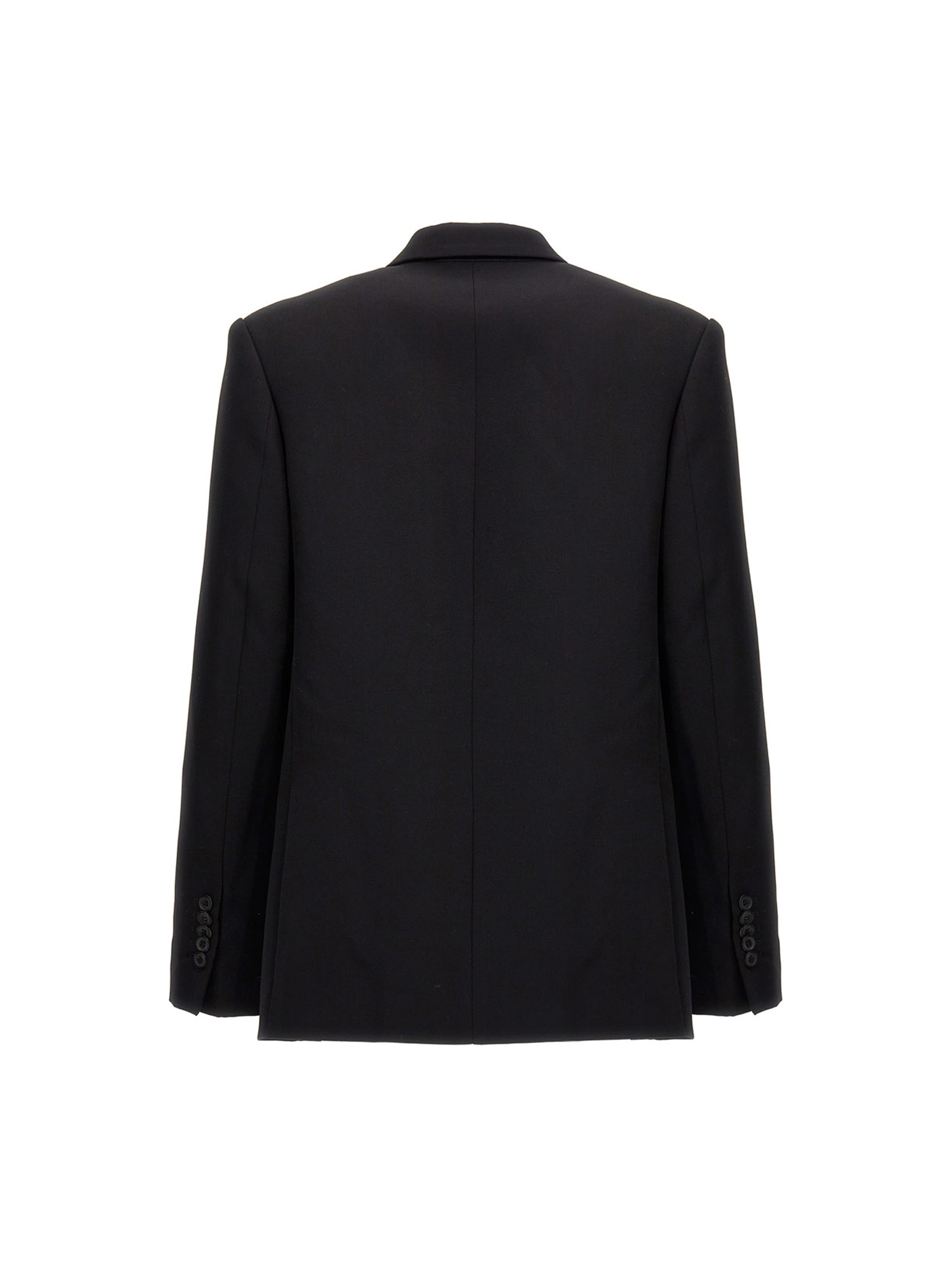 Shop Wardrobe.nyc Wool Double Breast Blazer Jacket In Black