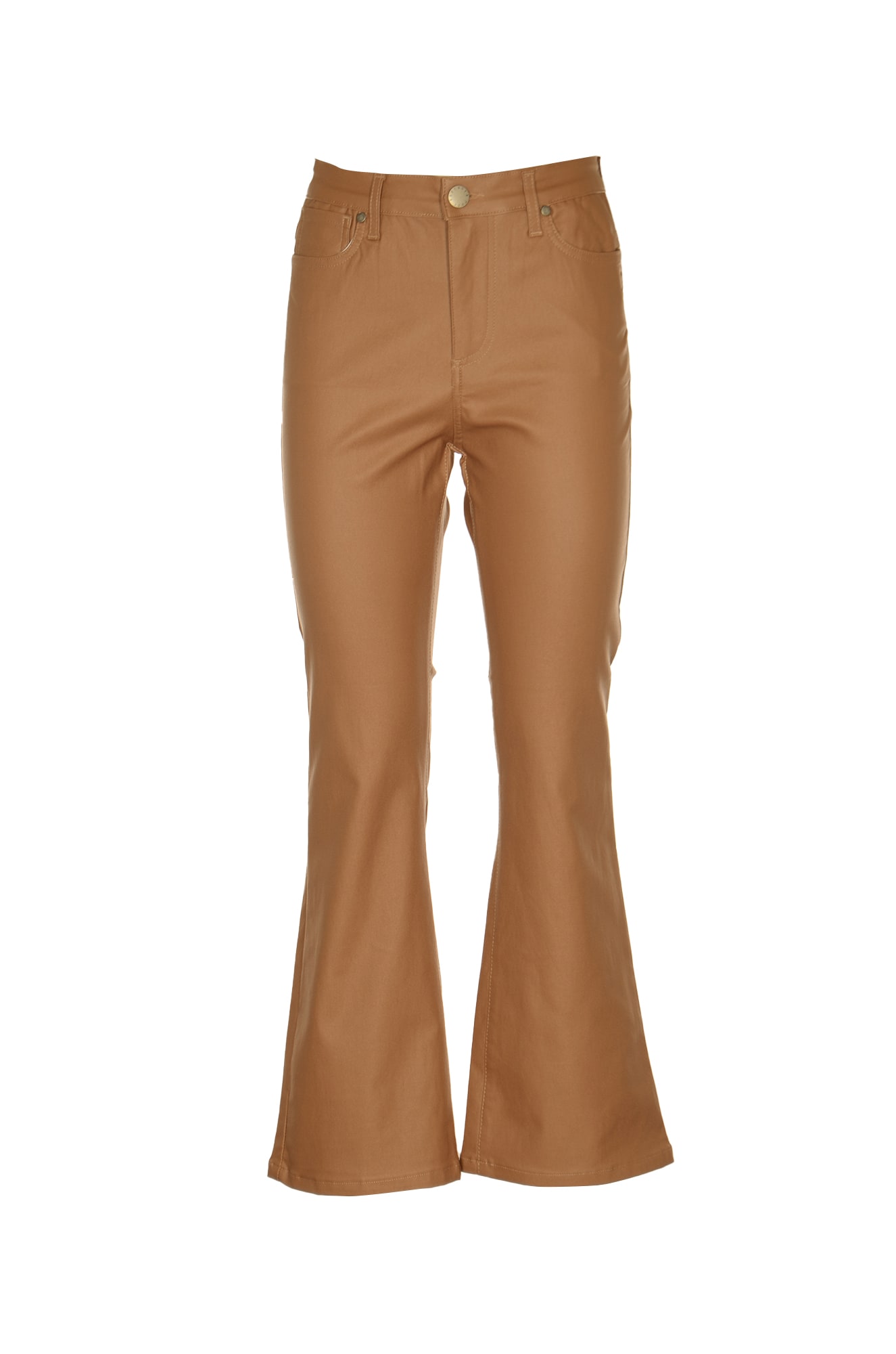 Shop Federica Tosi Flared Leg Jeans In Brown
