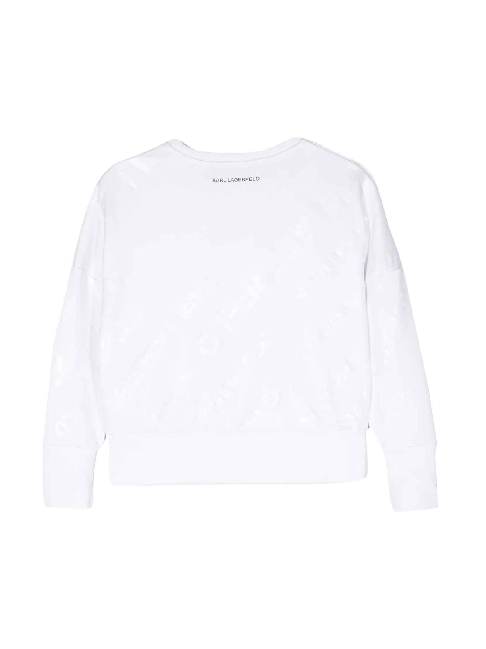 Karl Lagerfeld Teen Girls White Ikonik Karl Sweatshirt