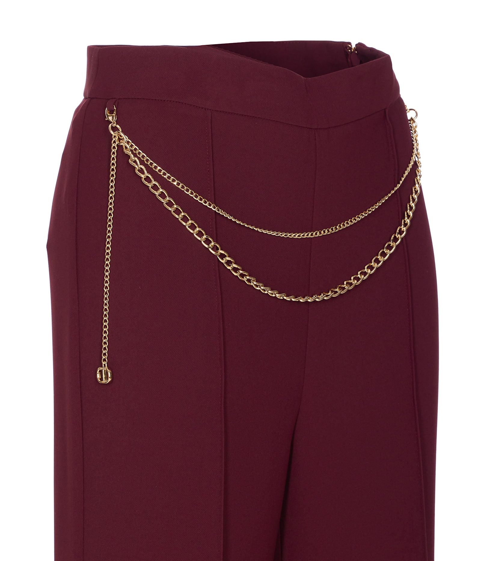 Twinset Pants In Burgundy