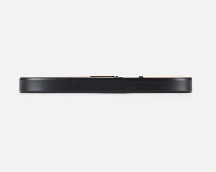 Elisabetta Franchi Black Leather Belt With Logo Plaque In Black